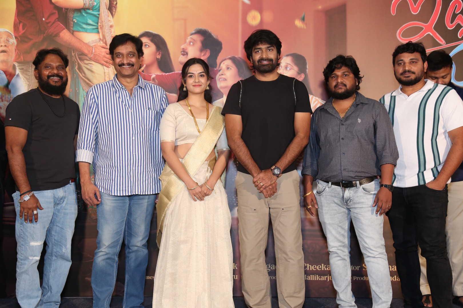 Team captured in candid moment at trailer release