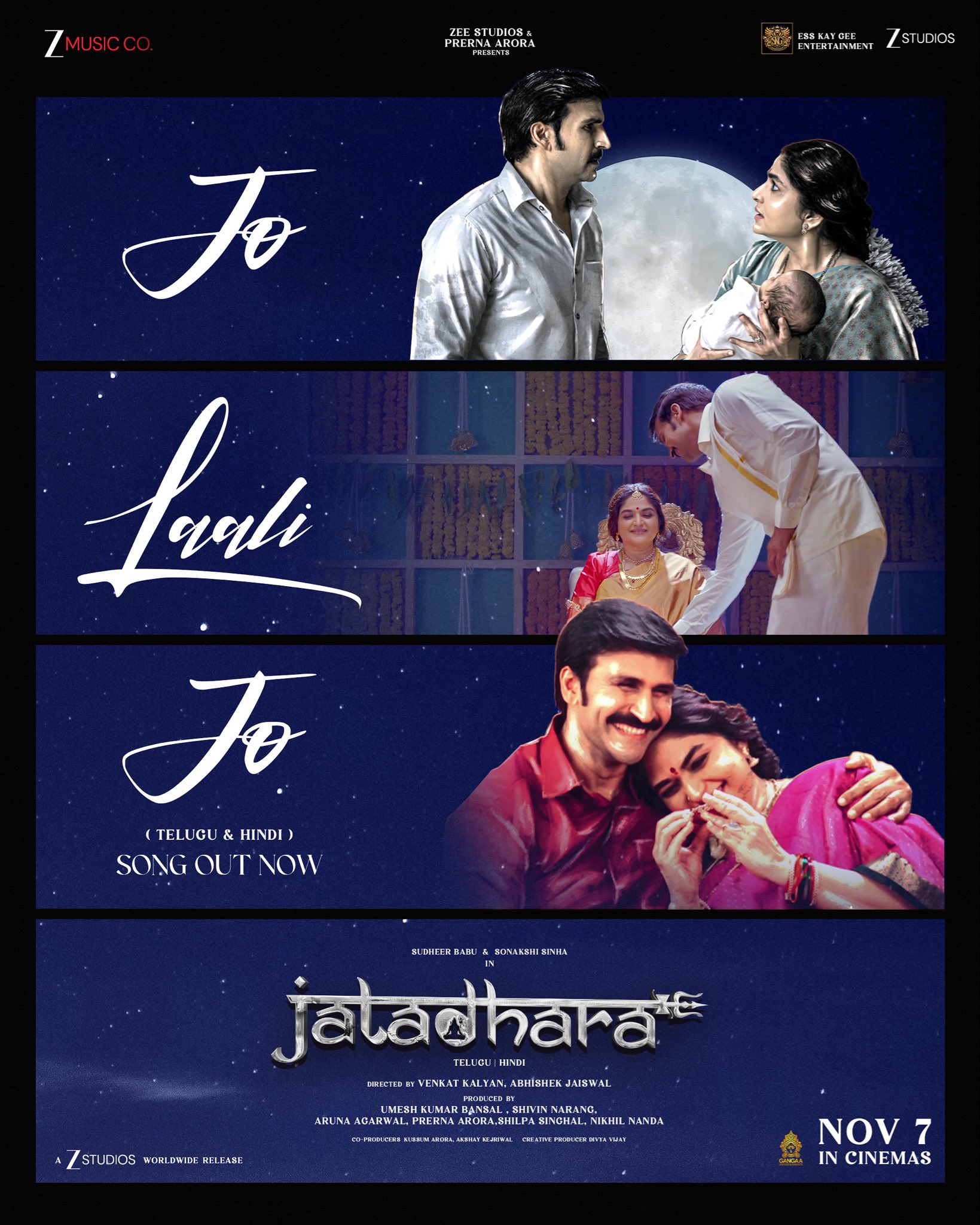 Jo Laali Jo song release poster from Jatadhara featuring lead cast