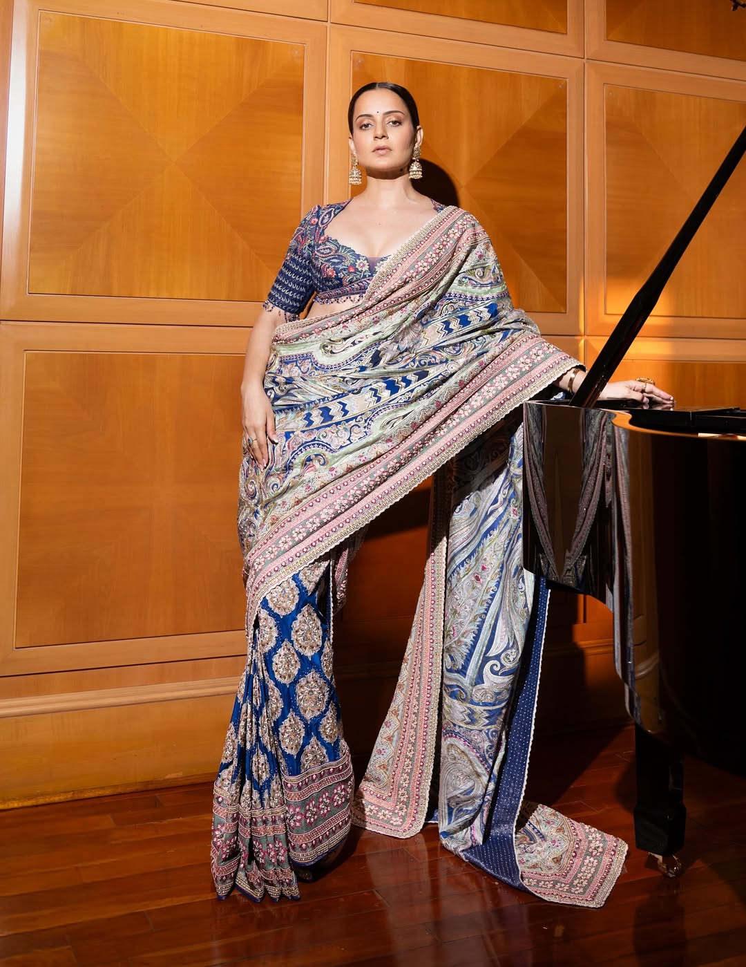 Kangana Ranaut combining elegance and edge in stylish saree look