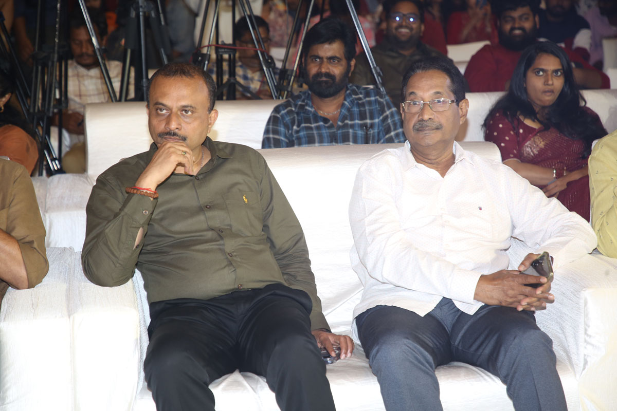 TG Vishwa Prasad and Veera Naidu seated together at Mirai celebration
