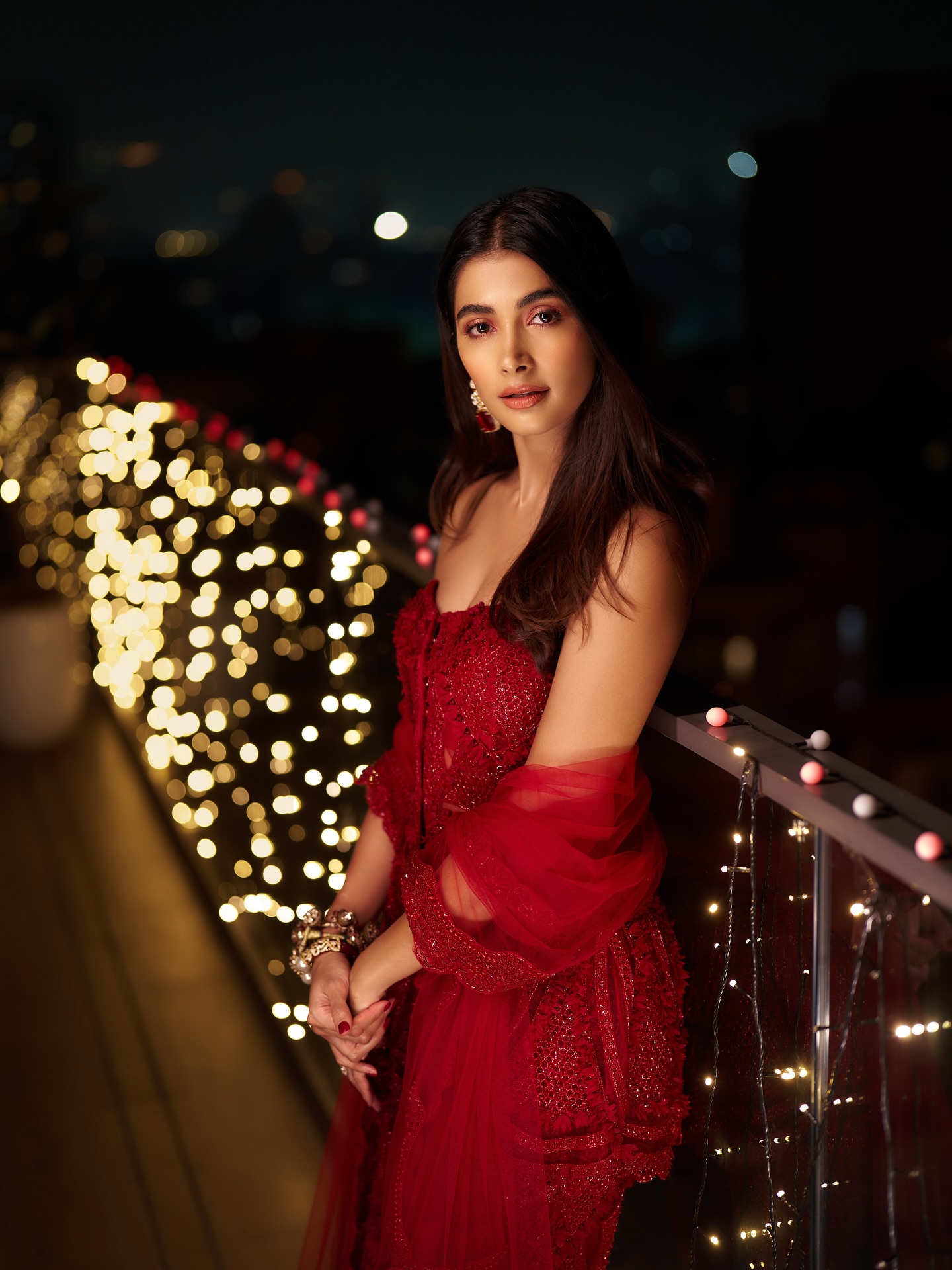 Pooja Hegde dazzles in red with bold festive sparkle