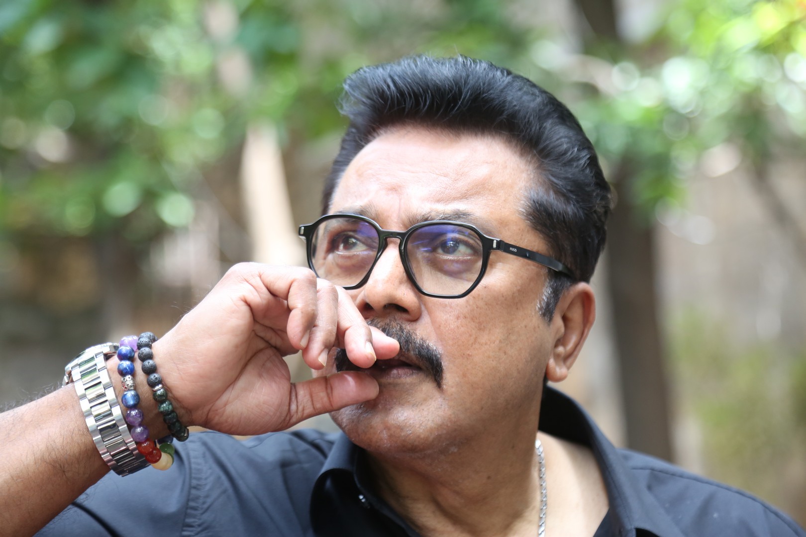R. Sarathkumar showing serious style with swagger and classic accessories
