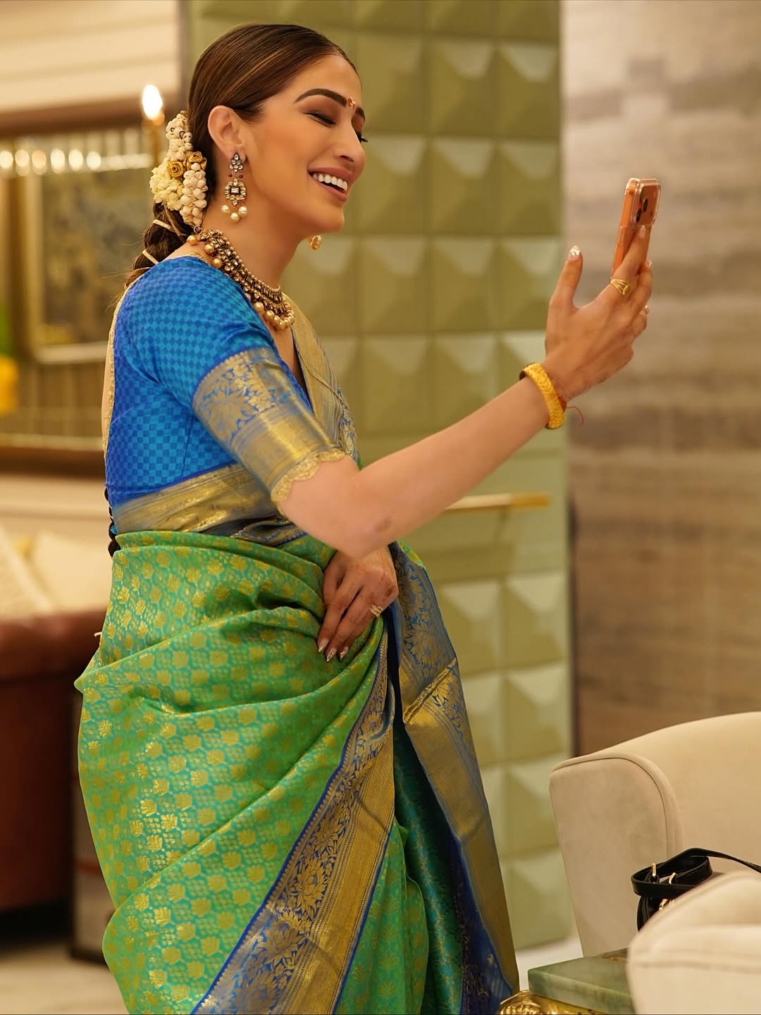 Raai Laxmi blending tradition and glam in stunning Diwali saree