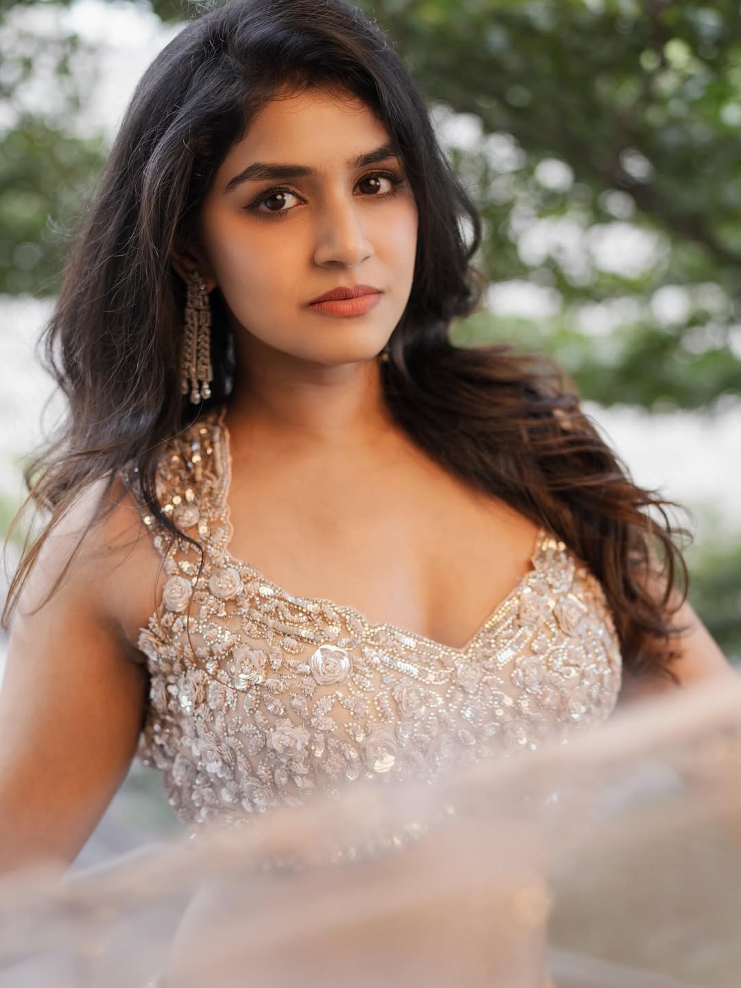 Sanjana Anand elegant with sparkle and confident gaze