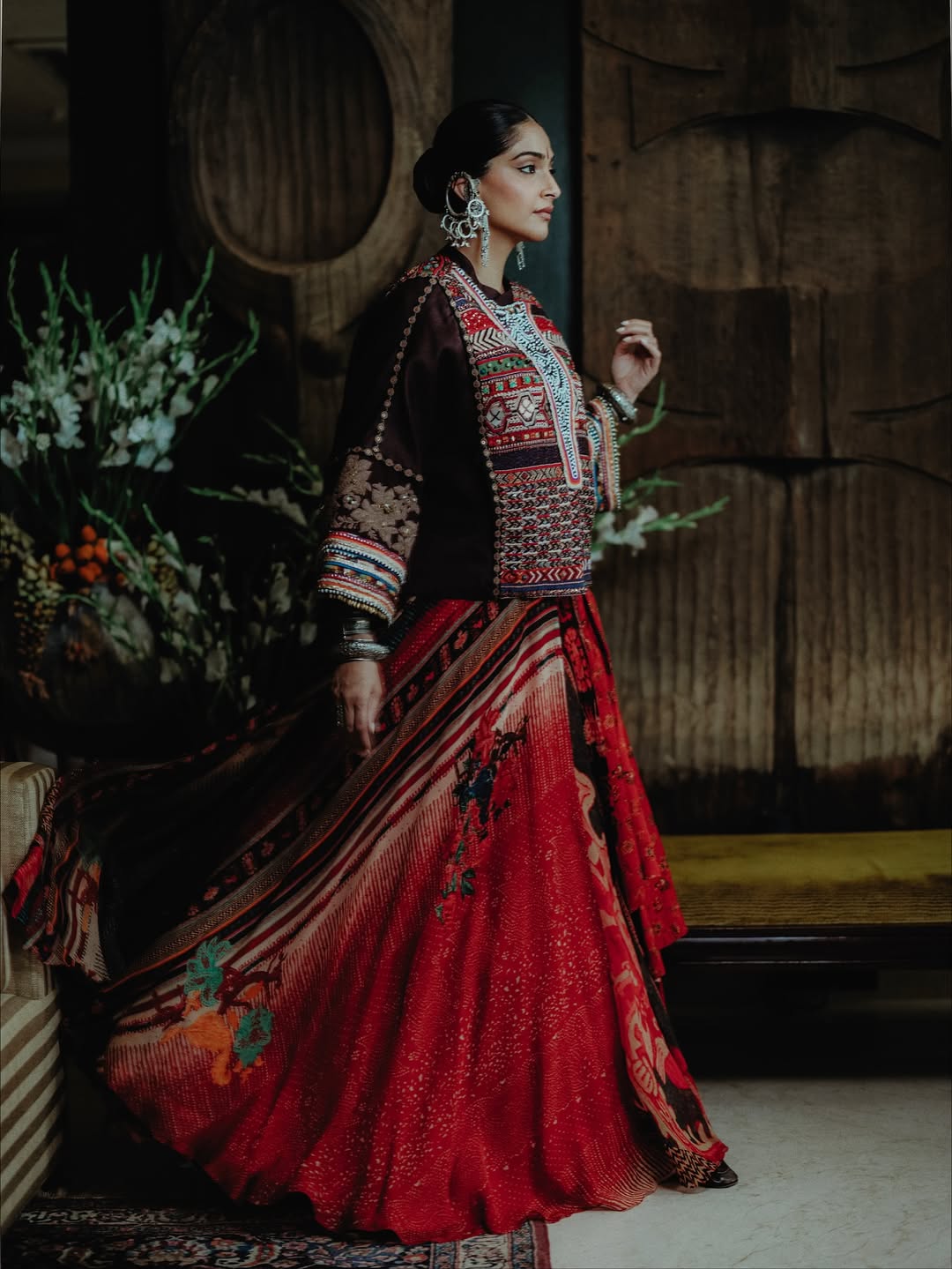 Sonam Kapoor in traditional Indian festive outfit