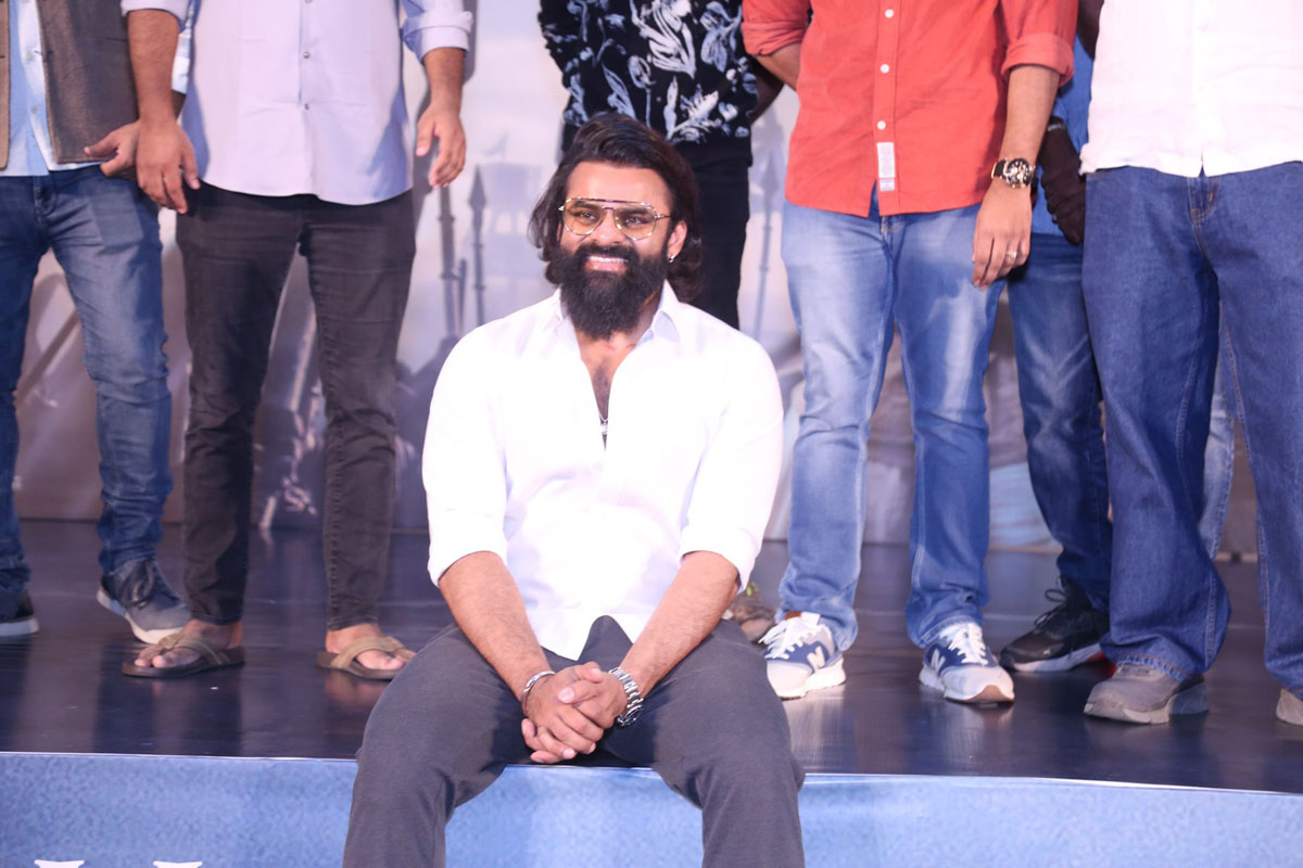 Sai Durgha Tej seated on stage