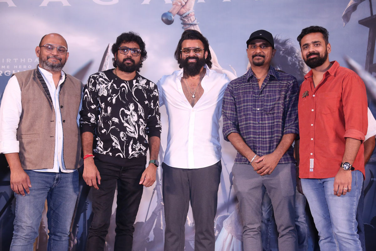 Directors and Sai Durgha Tej posing for media