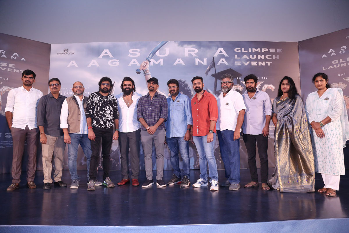 Full film team posing for media photoshoot