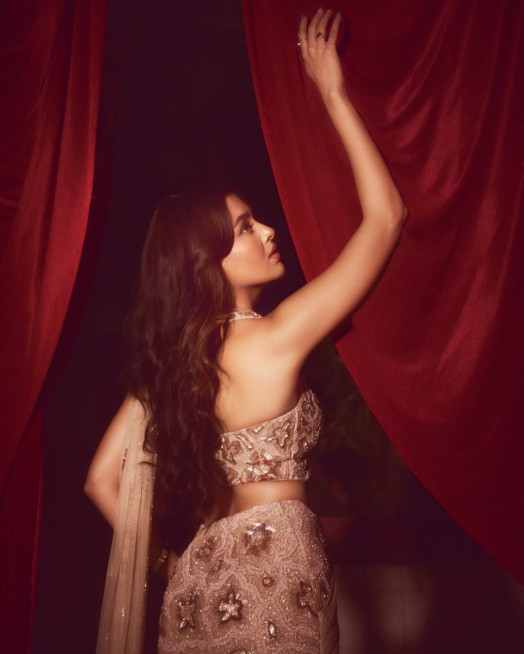 Tejasswi Prakash blends grace and glamour on red velvet