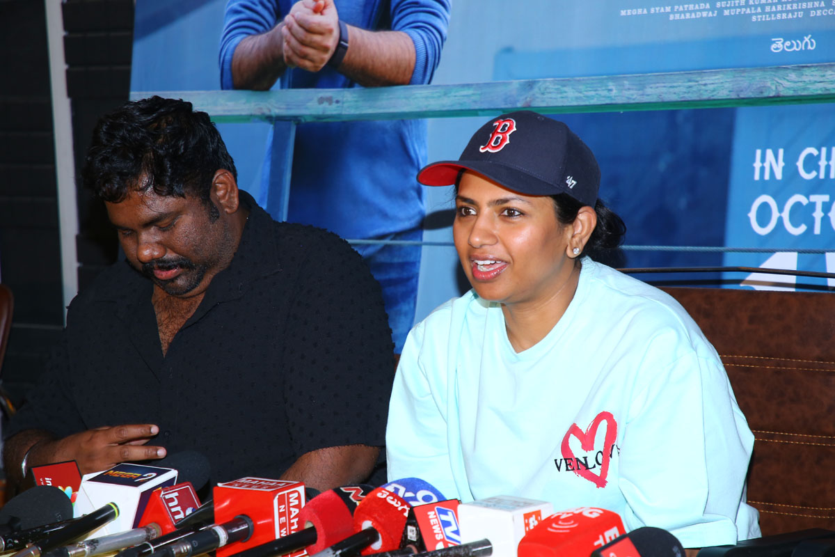 Neeraja Kona speaking to the media during Q&A session