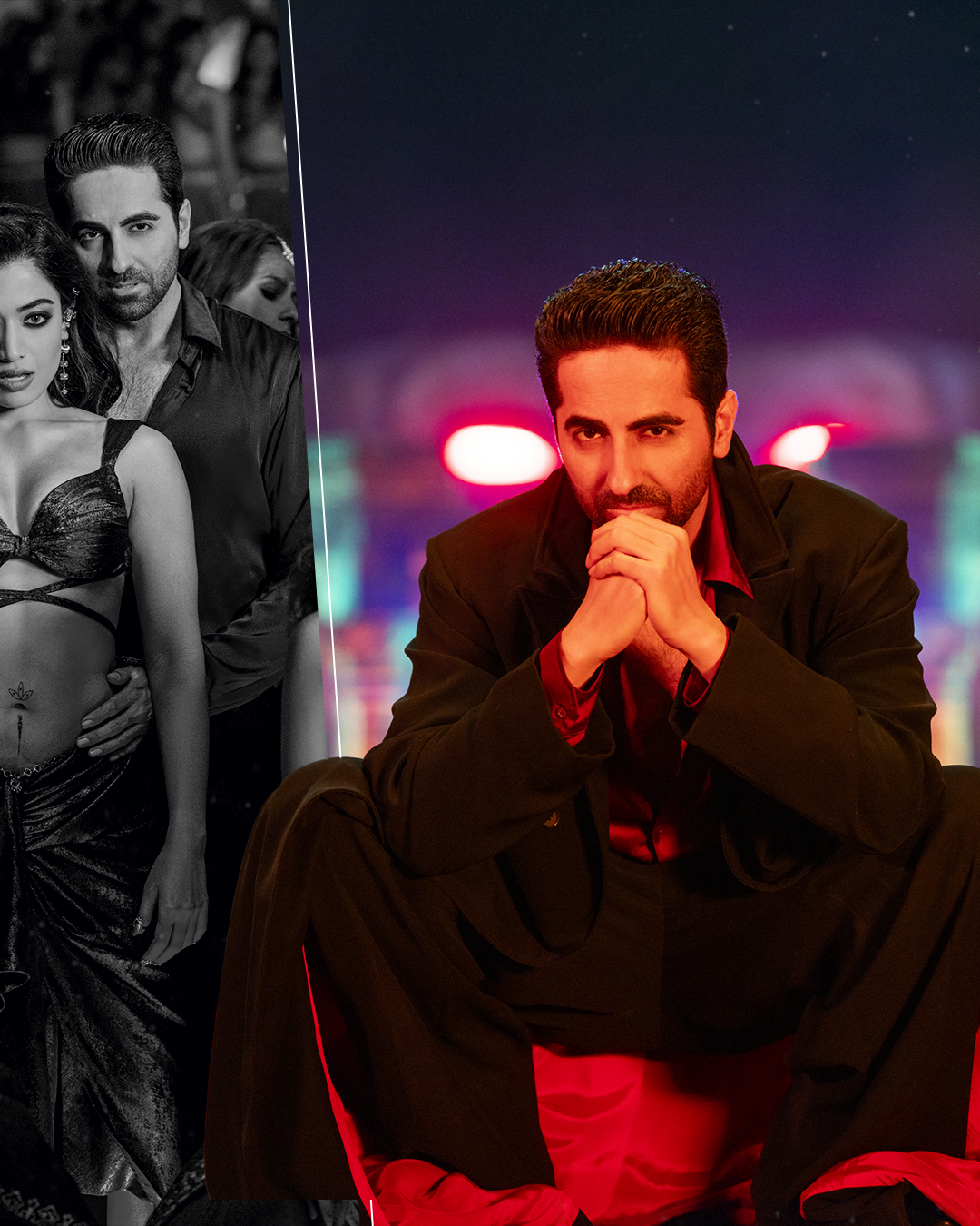 Ayushmann Khurrana in Thamma song collage