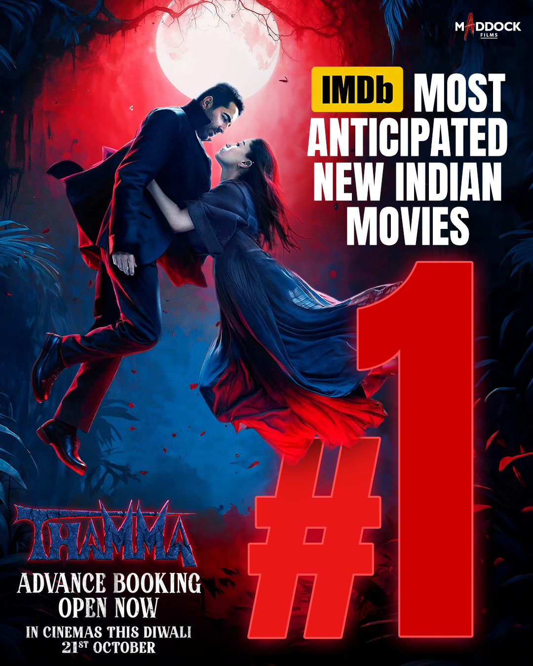 Thamma movie tops IMDb charts with popular love story