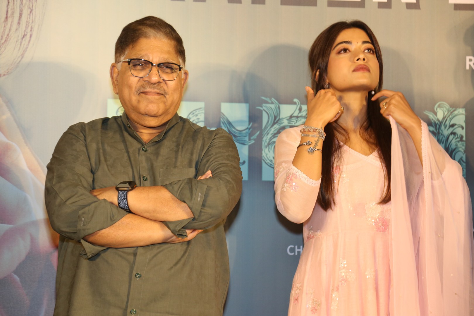 Allu Aravind and Rashmika Mandanna sharing candid moment