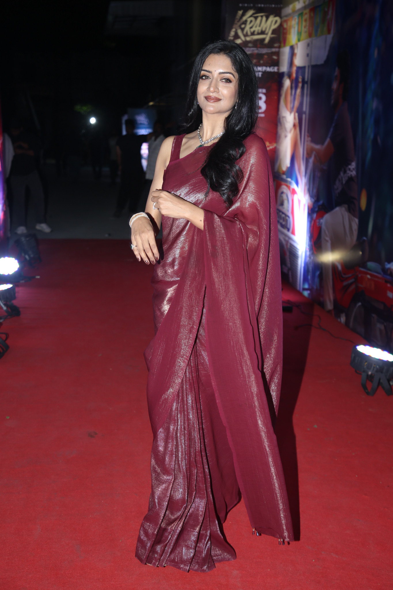 Vimala Raman exudes confidence and elegance with a playful wink