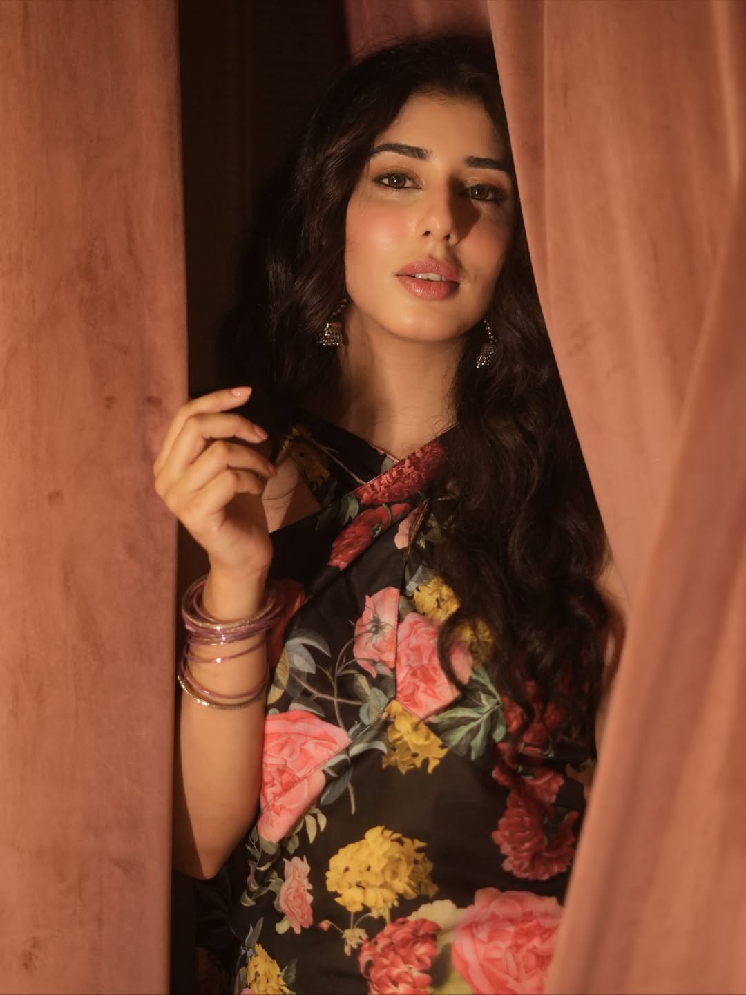 Jasmin Bajwa floral elegance with confident mysterious charm