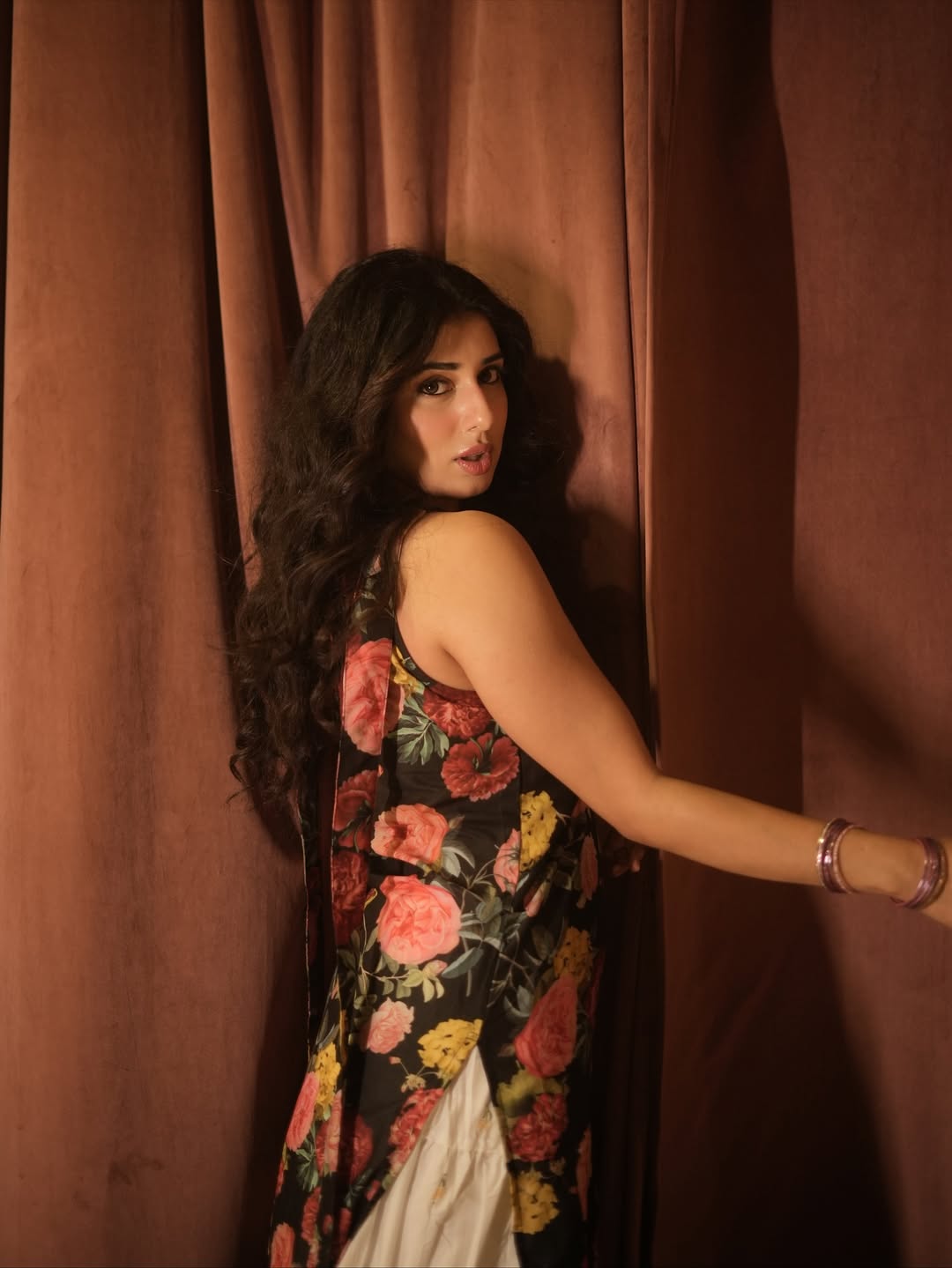 Jasmin Bajwa chic floral look with playful stylish grace