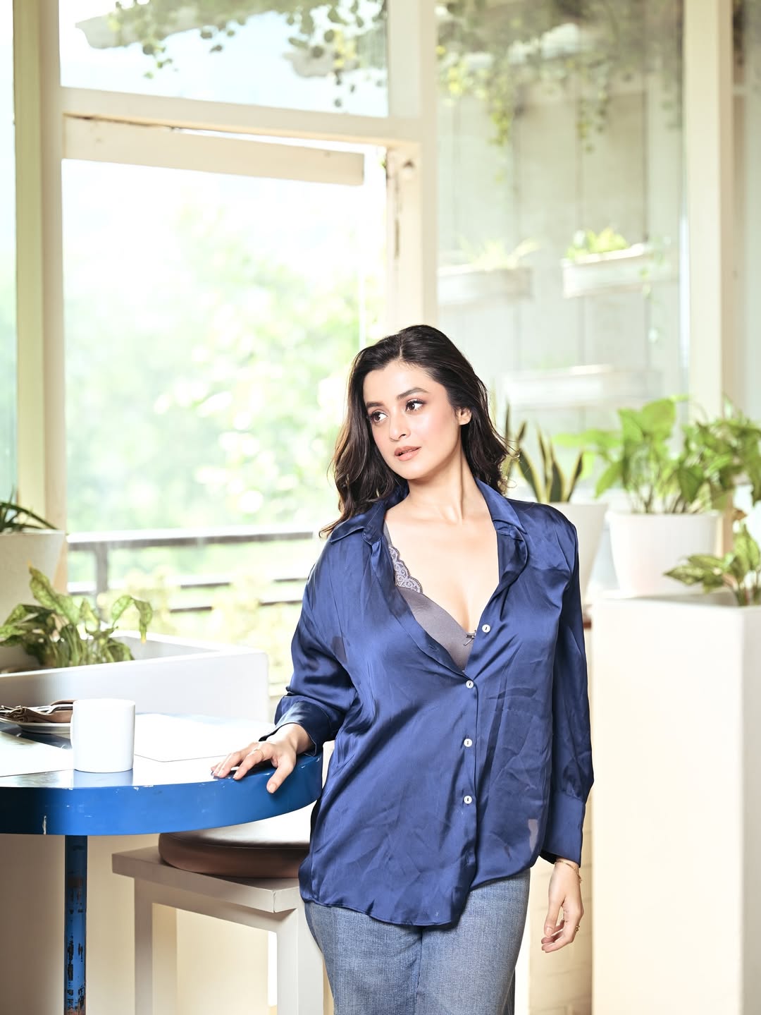 Darshana Banik slaying in bold satin business style
