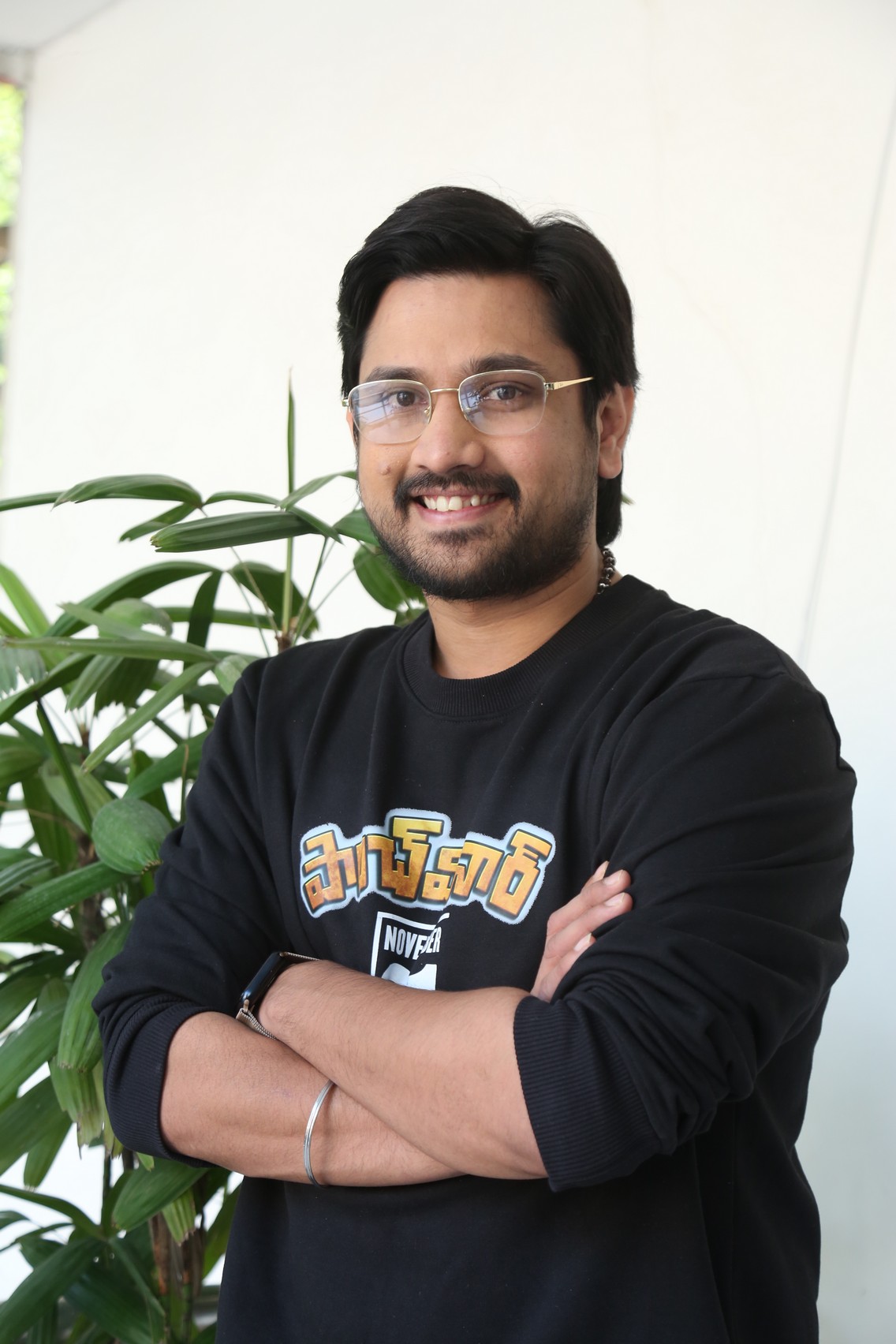 Raj Tarun charismatic style in simple black tee