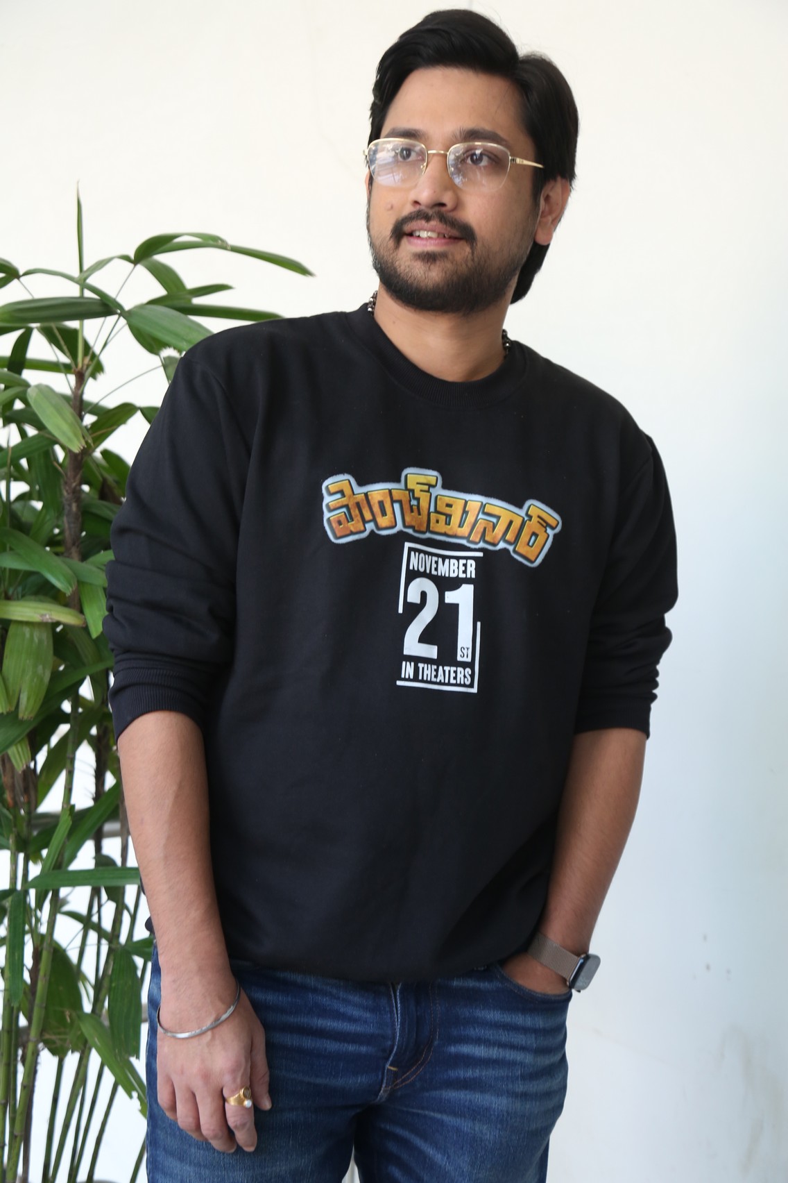 Raj Tarun confident smile in easy casual style