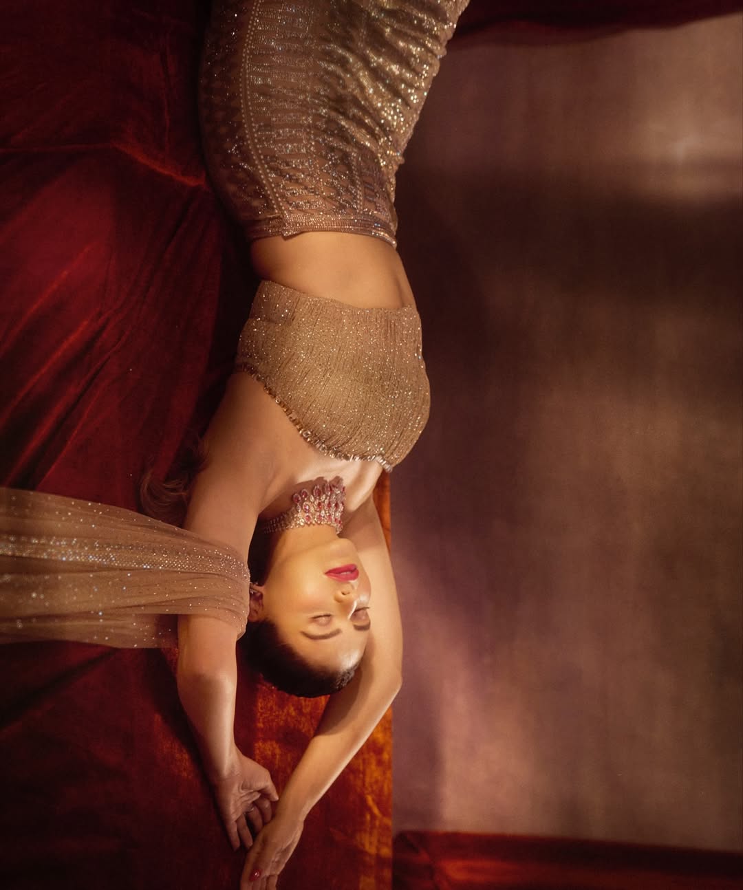 Aamna Shariff elegant and dramatic in shimmering attire