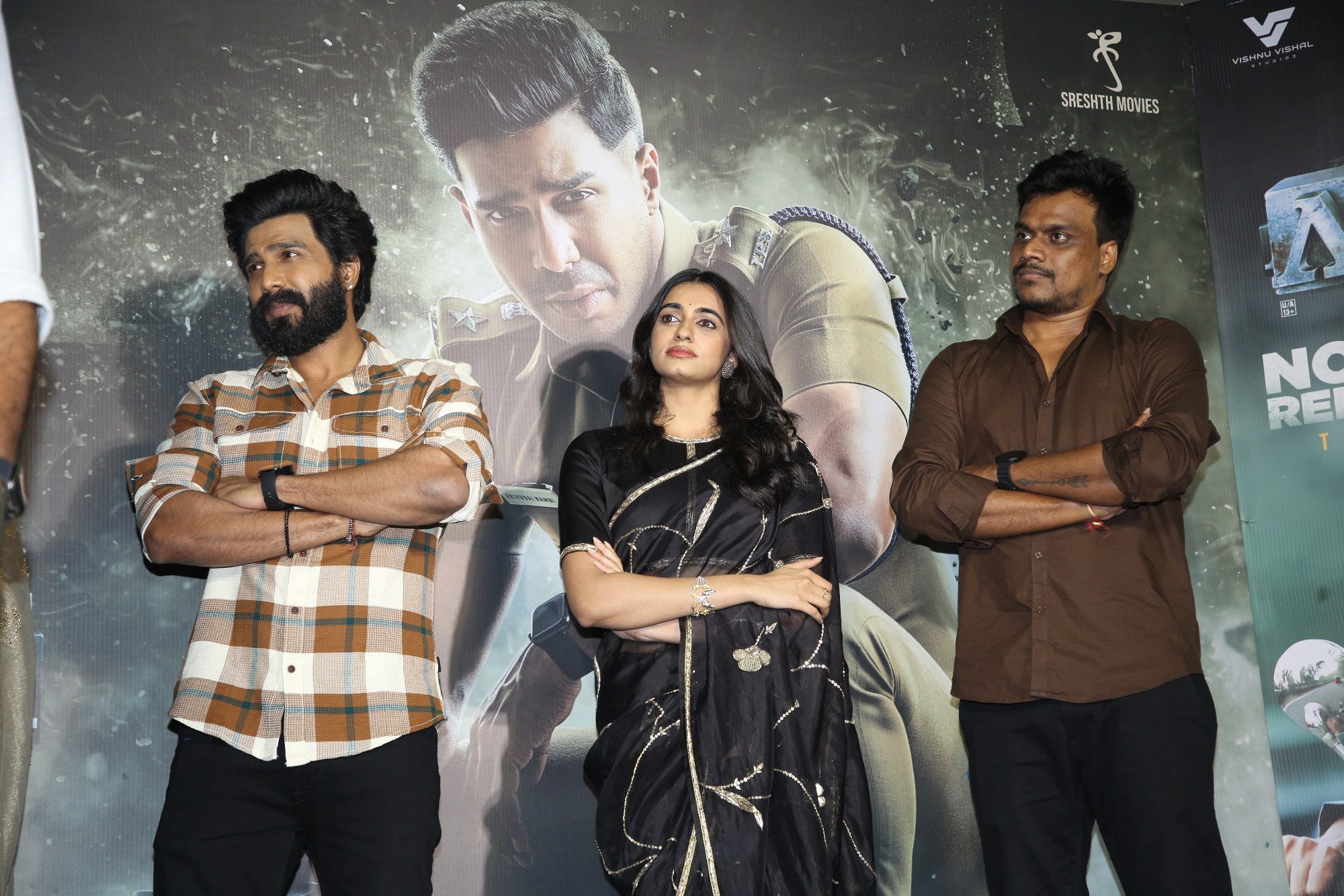 Vishnu Vishal Maanasa Choudhary and Harish Kannan together candid