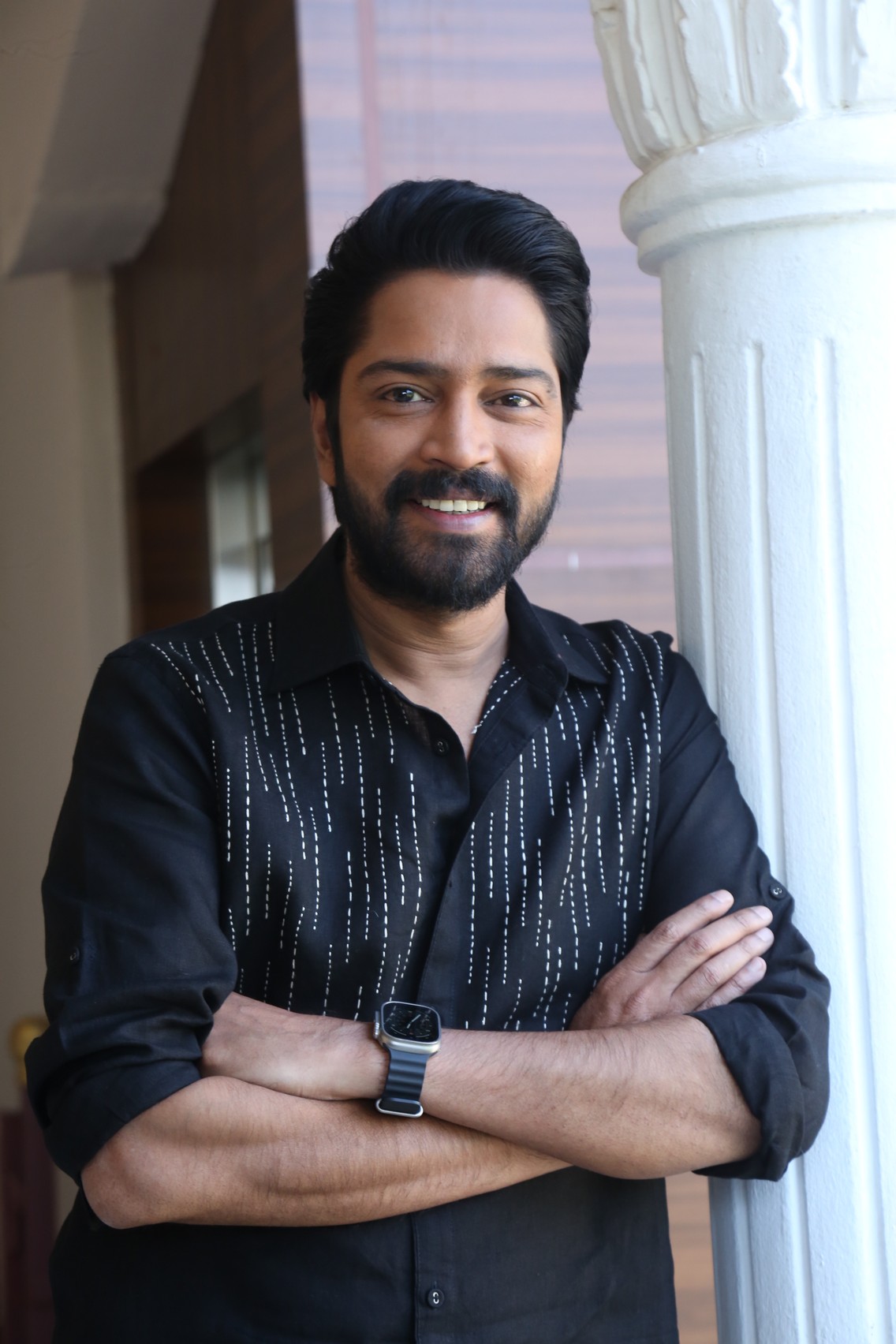 Allari Naresh shining in sleek black confidence
