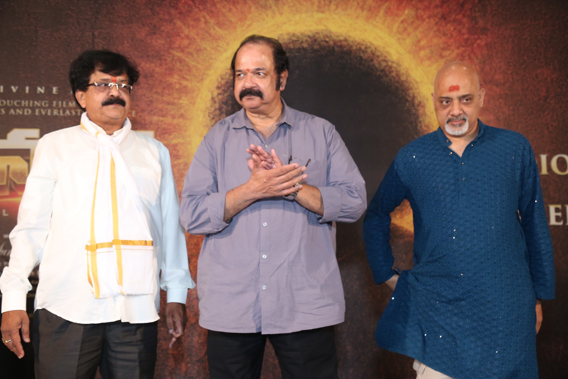 Rajendra Kumar Suresh Krishna and Ramajogayya Sastry posing