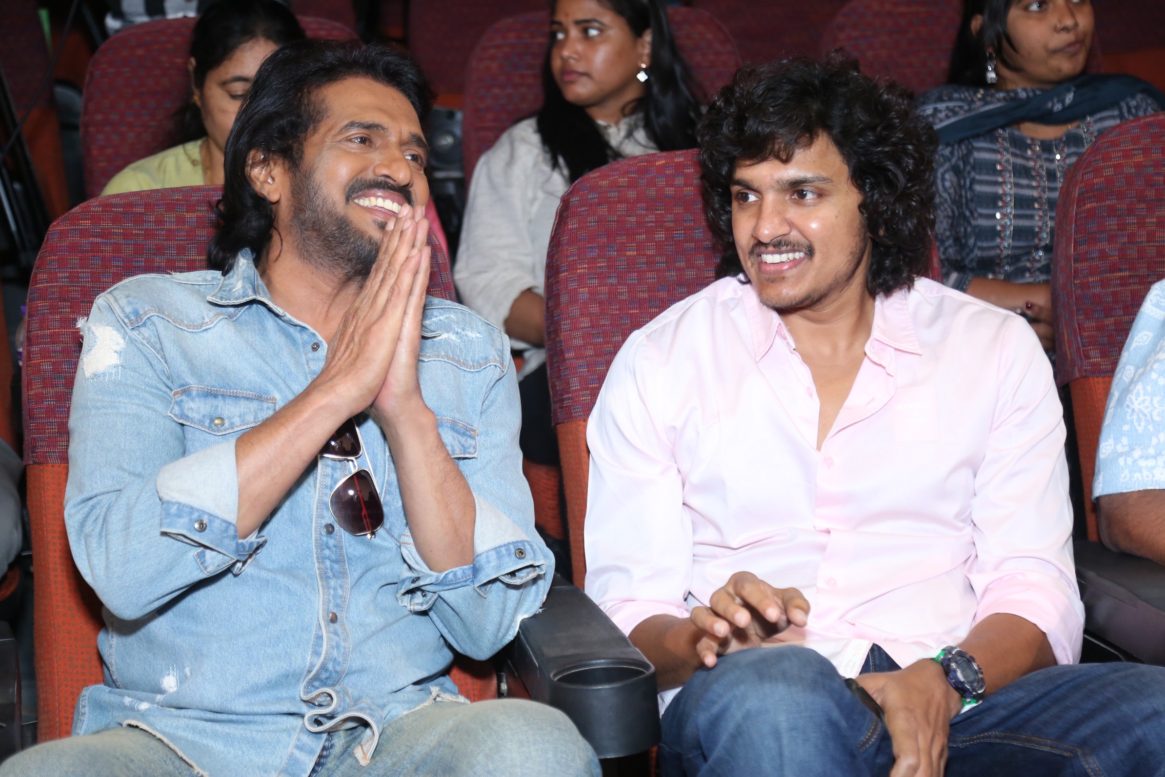 Upendra and Mahesh Babu P seated together at event