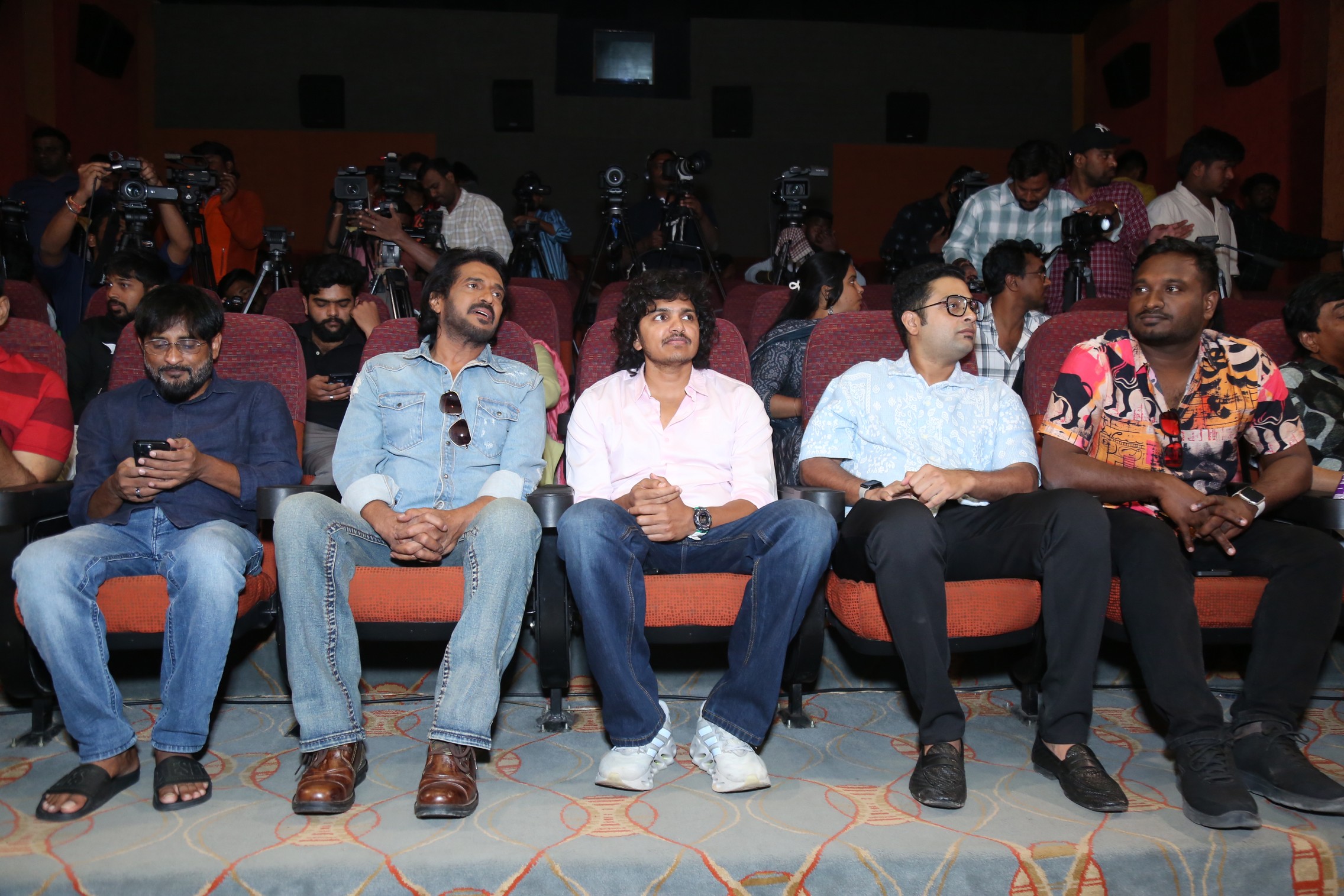 Y Ravi Shankar Upendra Mahesh Babu P Vivek Mervin seated at event