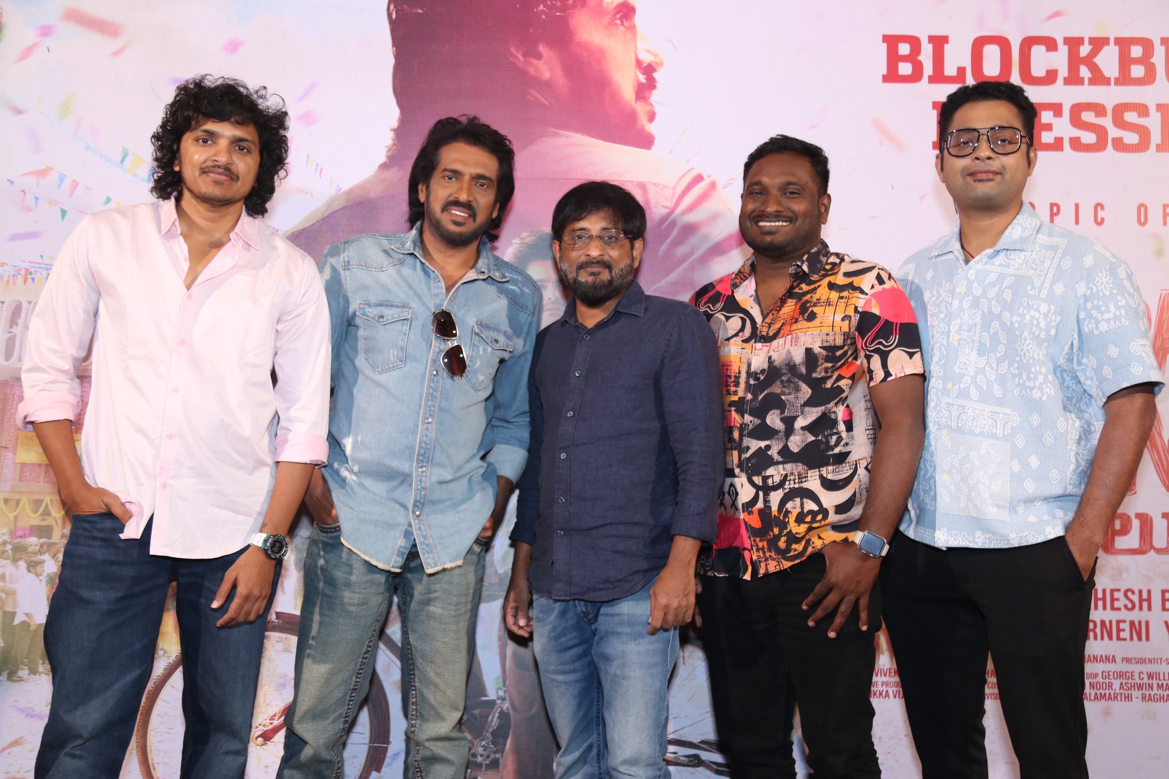 Mahesh Babu P Upendra Y Ravi Shankar Mervin Vivek posing for media