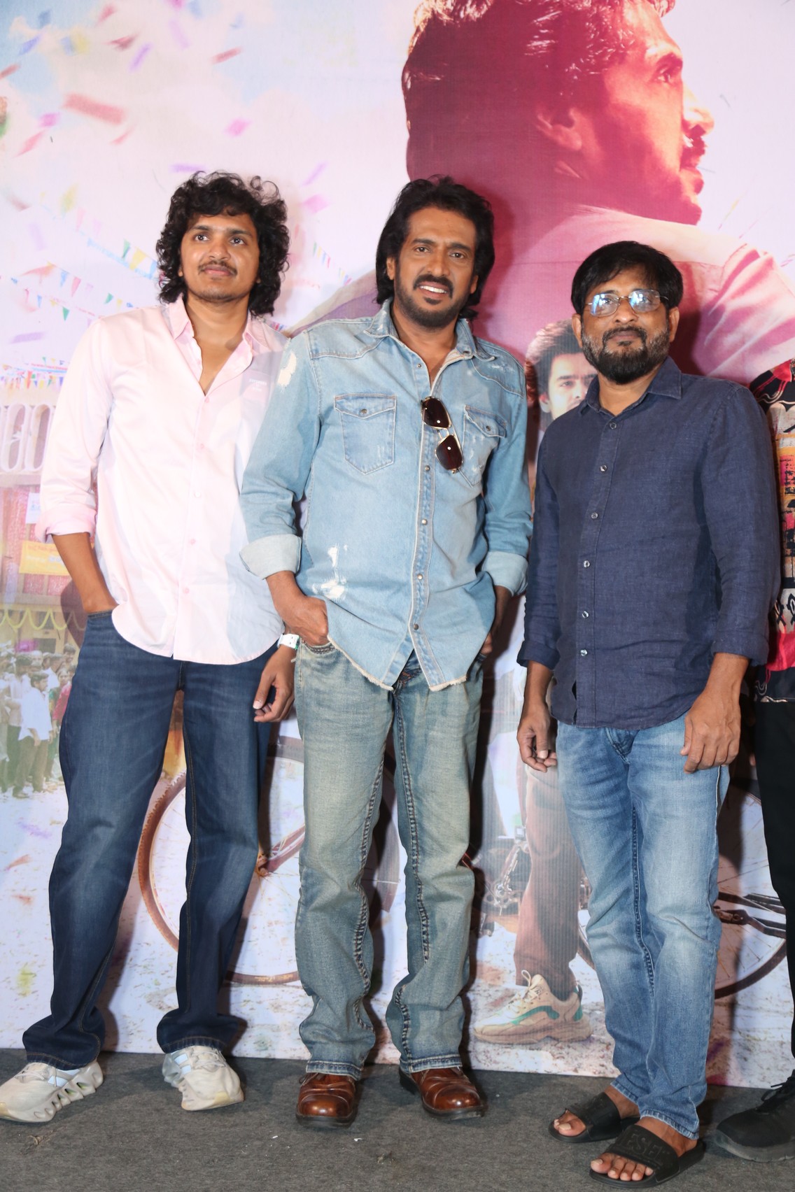 Mahesh Babu P Upendra and Y Ravi Shankar during media interaction