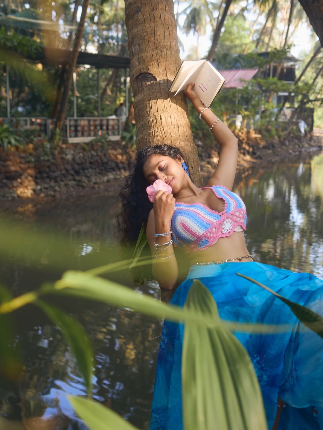 Anjana Mohan stylish by water with playful grace