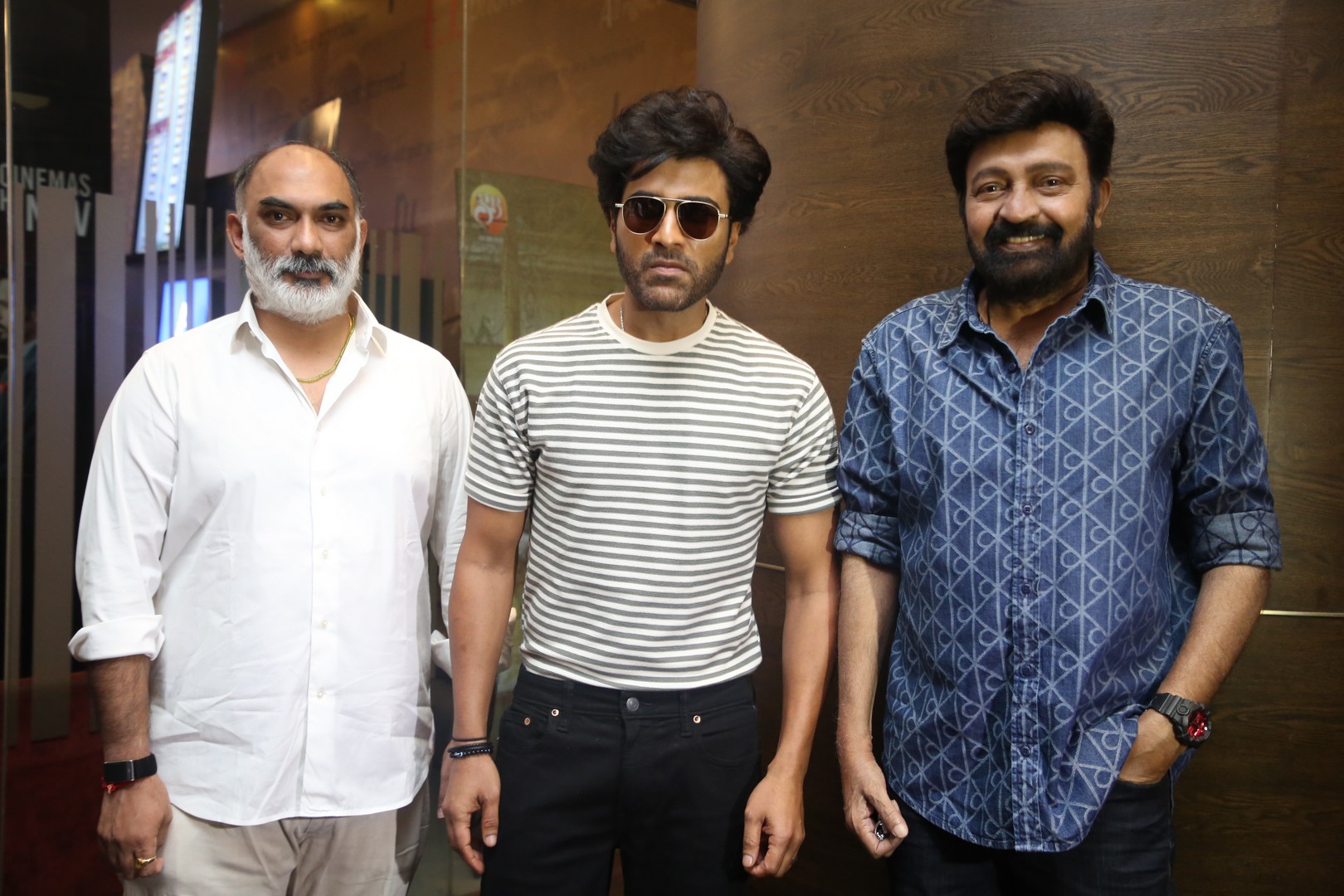 Vamsi Krishna Reddy Sharwanand Dr Rajasekhar at Biker movie event