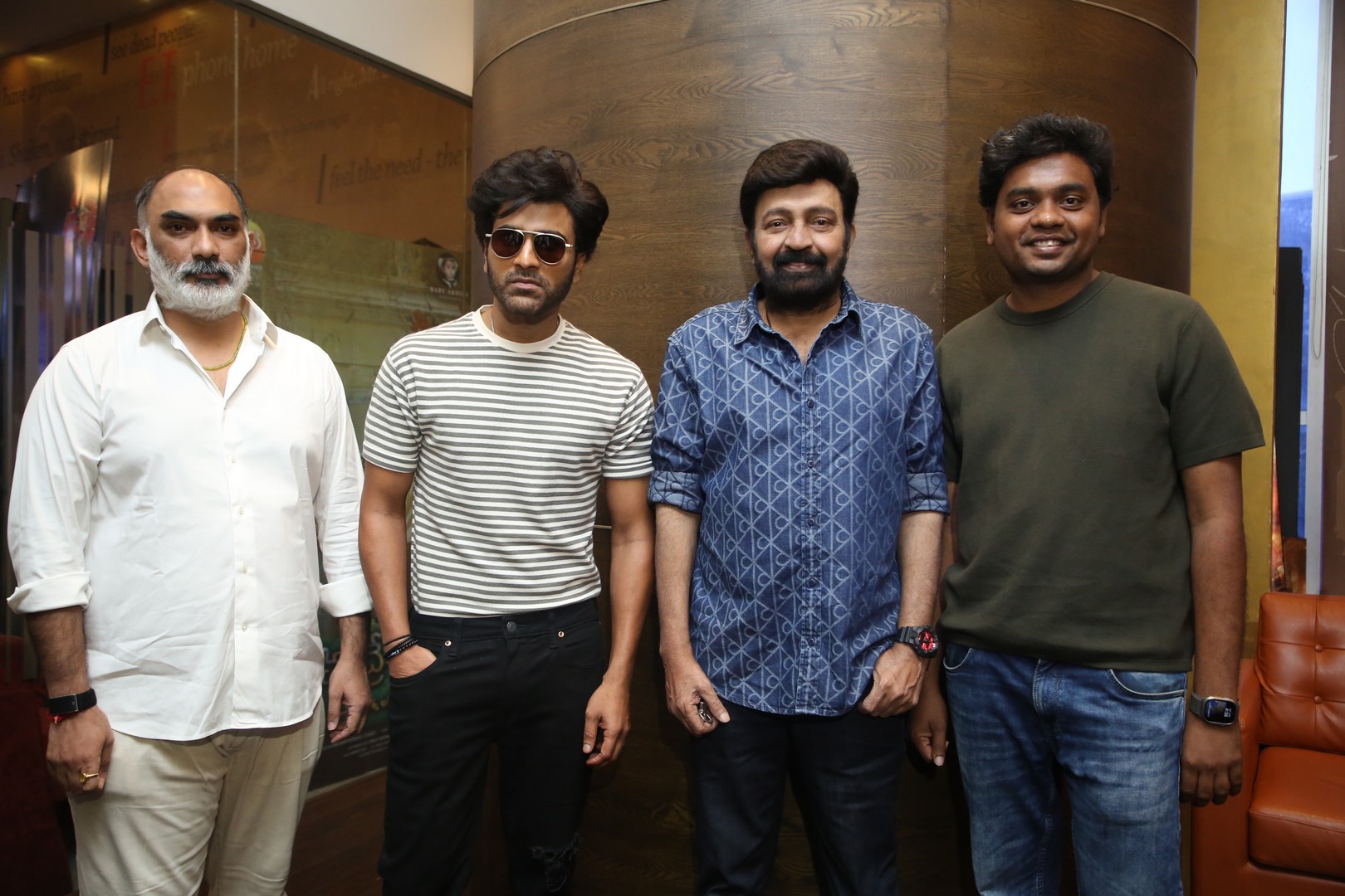 Vamsi Krishna Reddy Sharwanand Dr Rajasekhar Abhilash Reddy at Biker launch