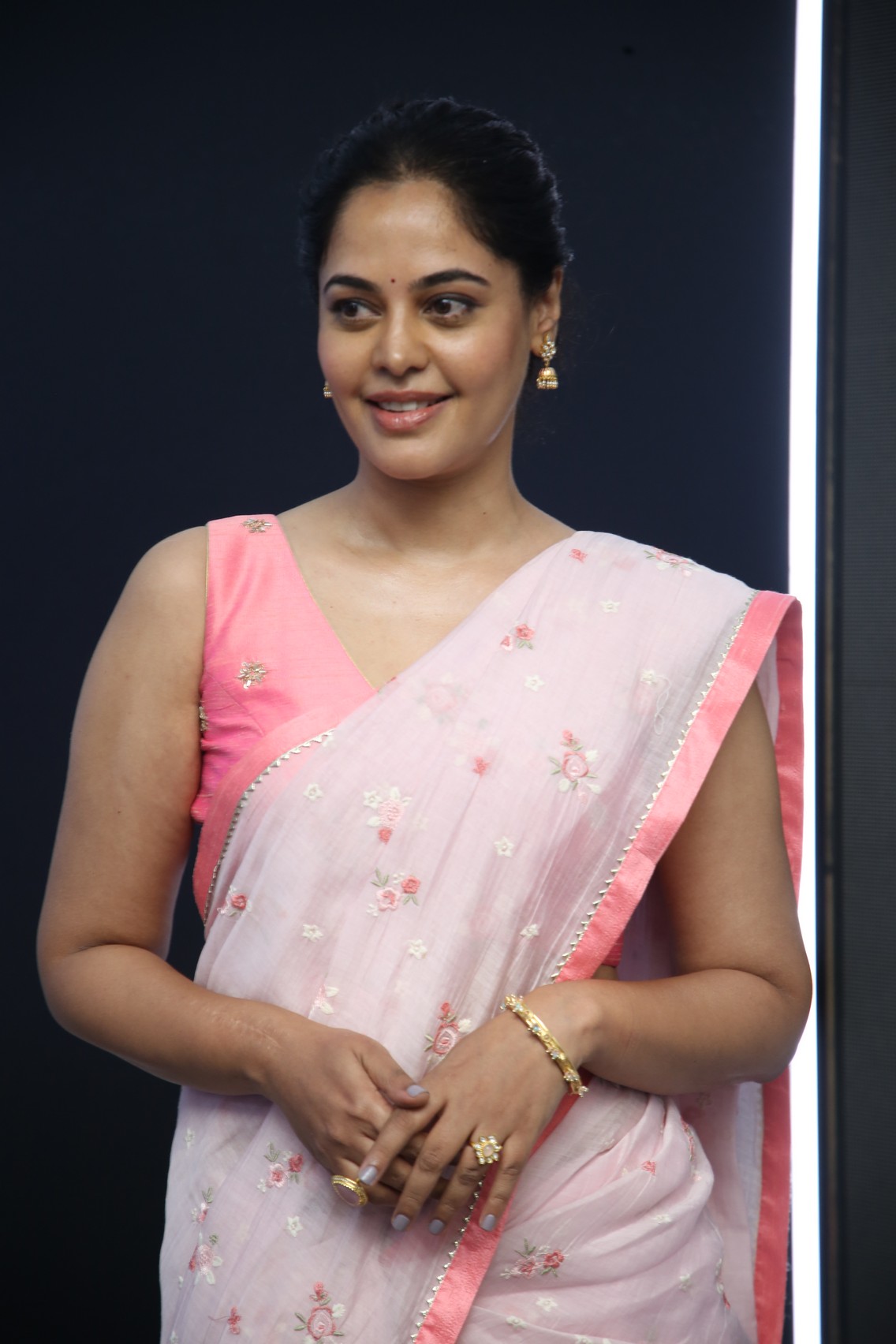 Bindu Madhavi elegant in pastel saree charm