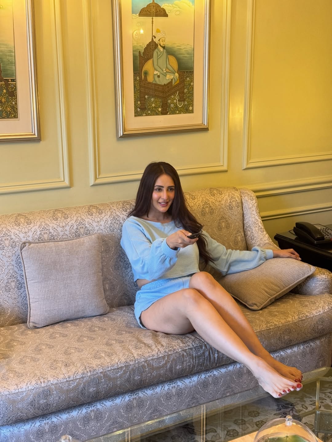 Chahatt Khanna lounging in stylish comfort with grace