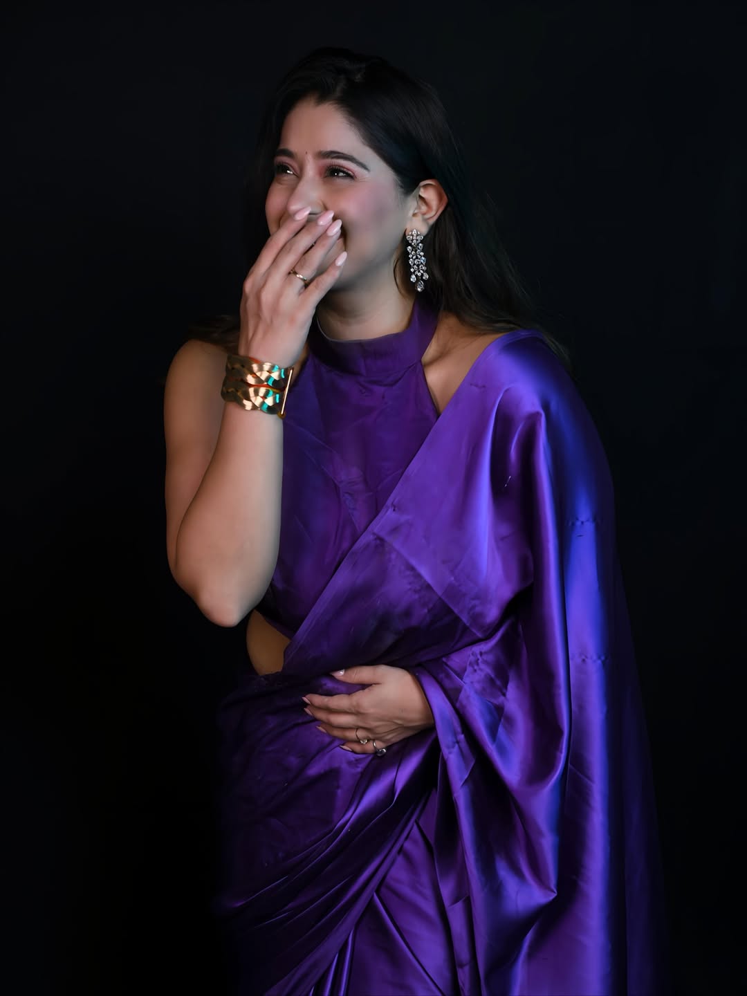 Chandni Bhagwanani shining with playful violet elegance