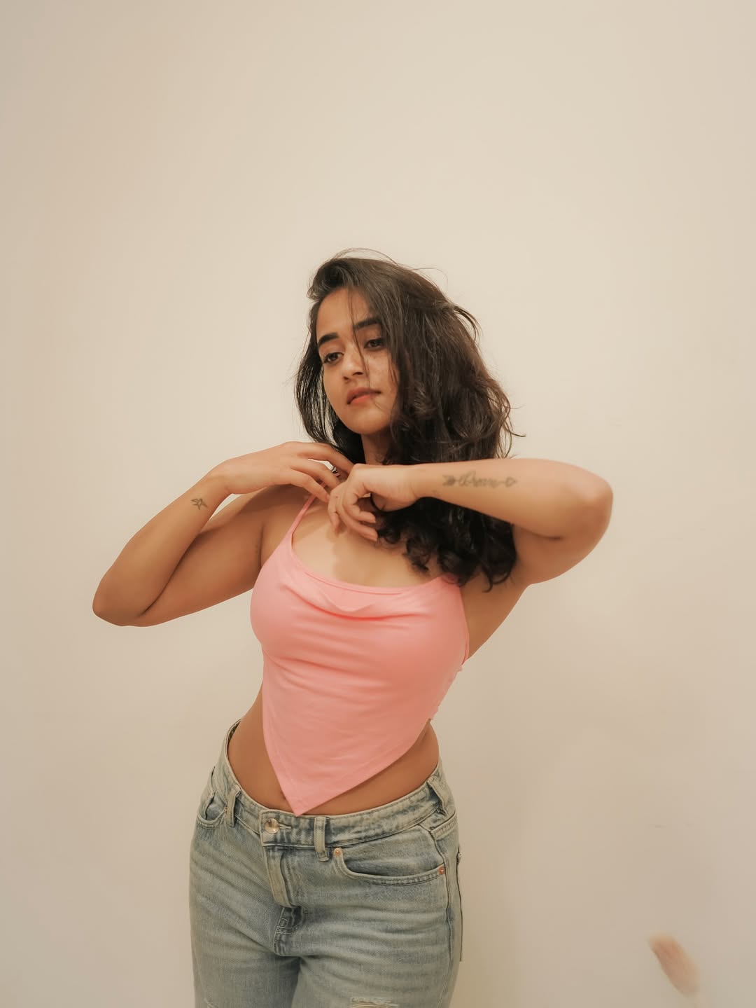 Deepthi Sunaina rocks pink and denim with charm