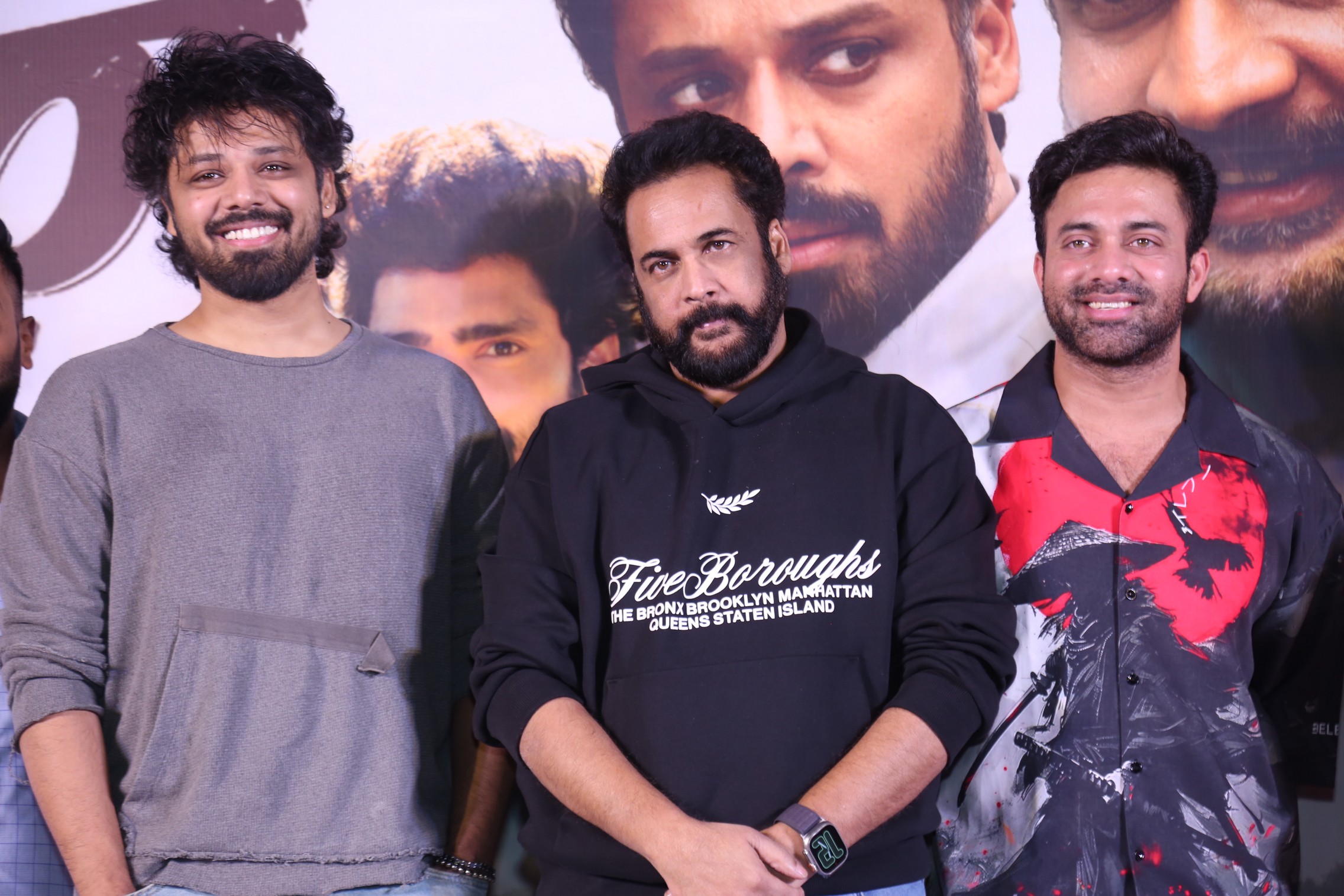 Nandu Shivaji Navdeep posing for media