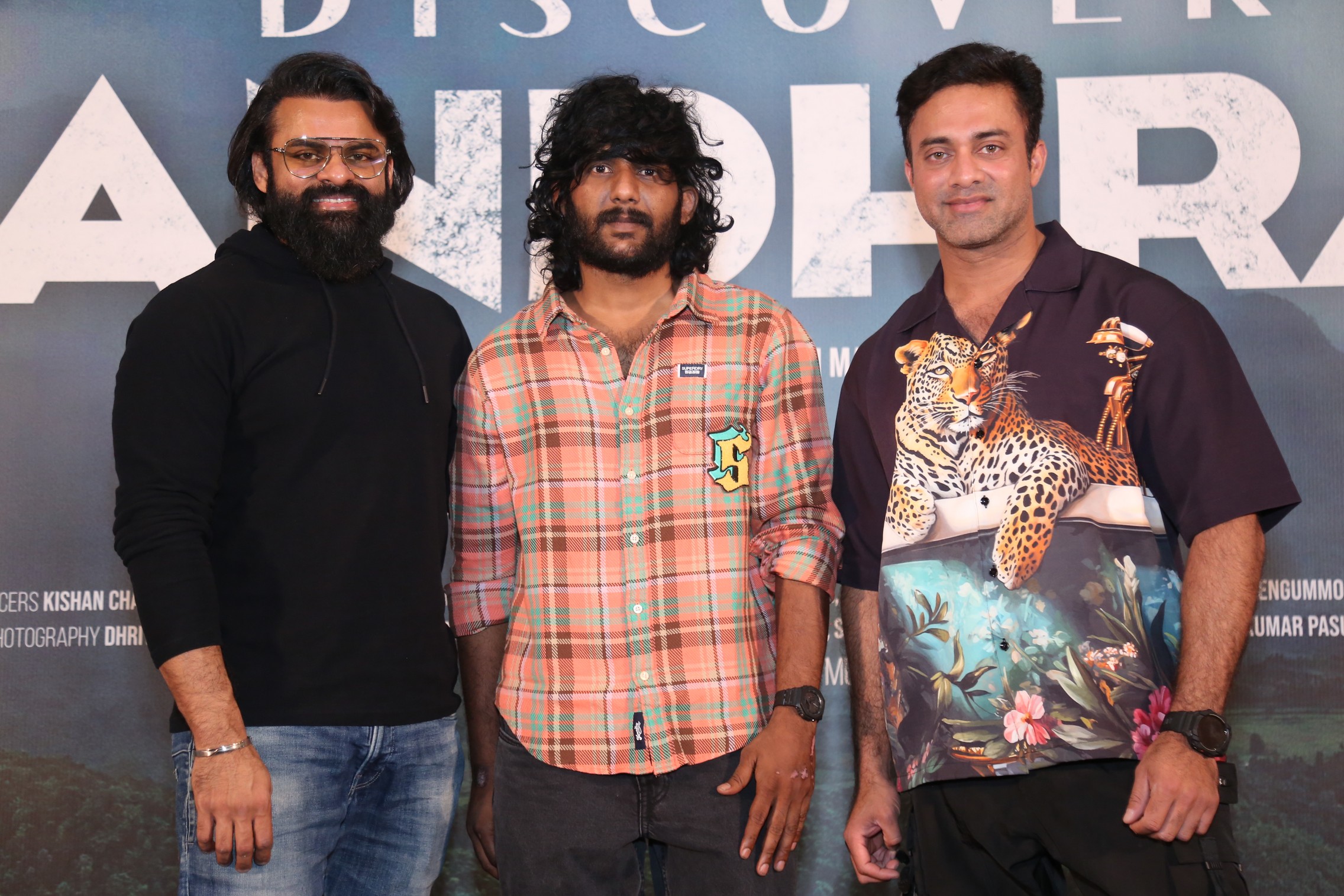 Sai Dharam Tej Srikanth Mannepuri Navdeep posing together