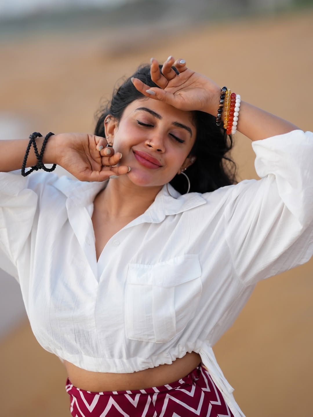 Gayathri Shan blending beach vibes with confident runway flair