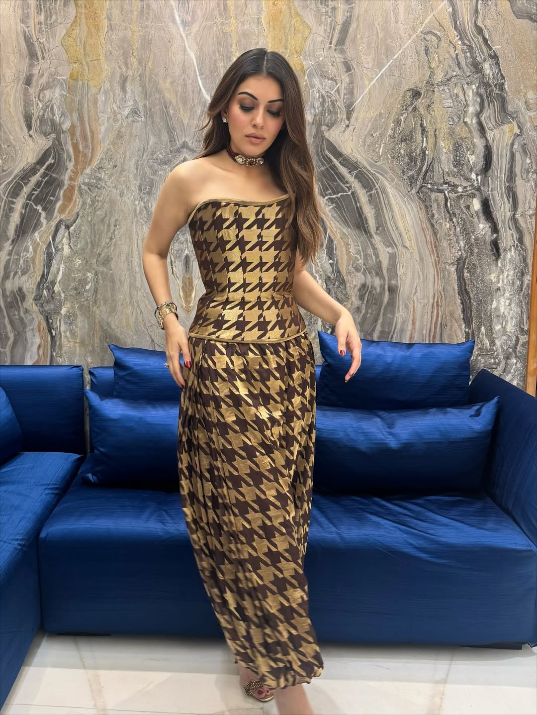 Hansika Motwani channeling vintage glamour with confident bold style