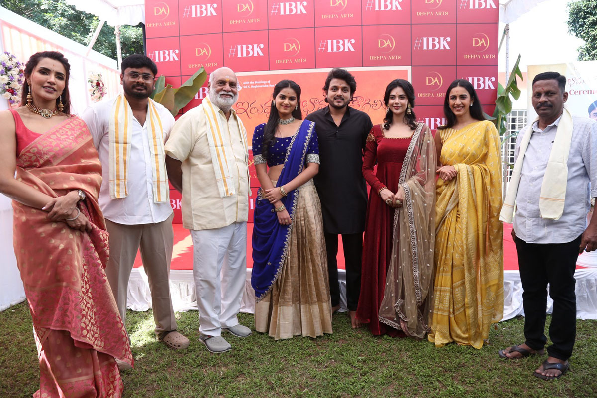 Movie team posing together for group media photo