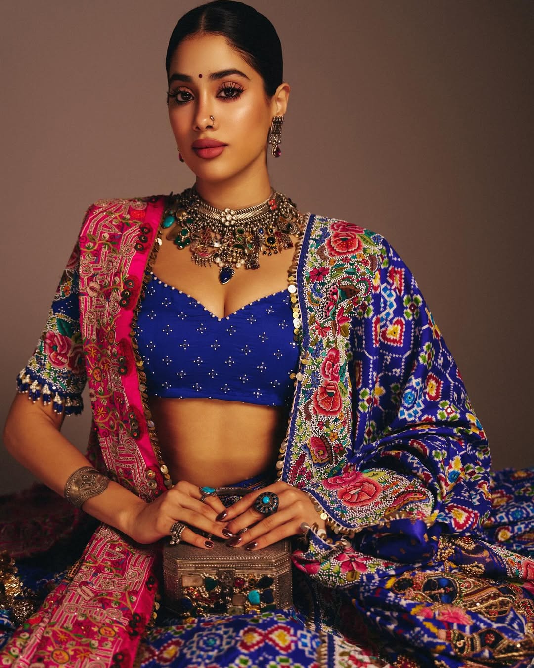 Janhvi Kapoor rocking embroidery with dazzling smile