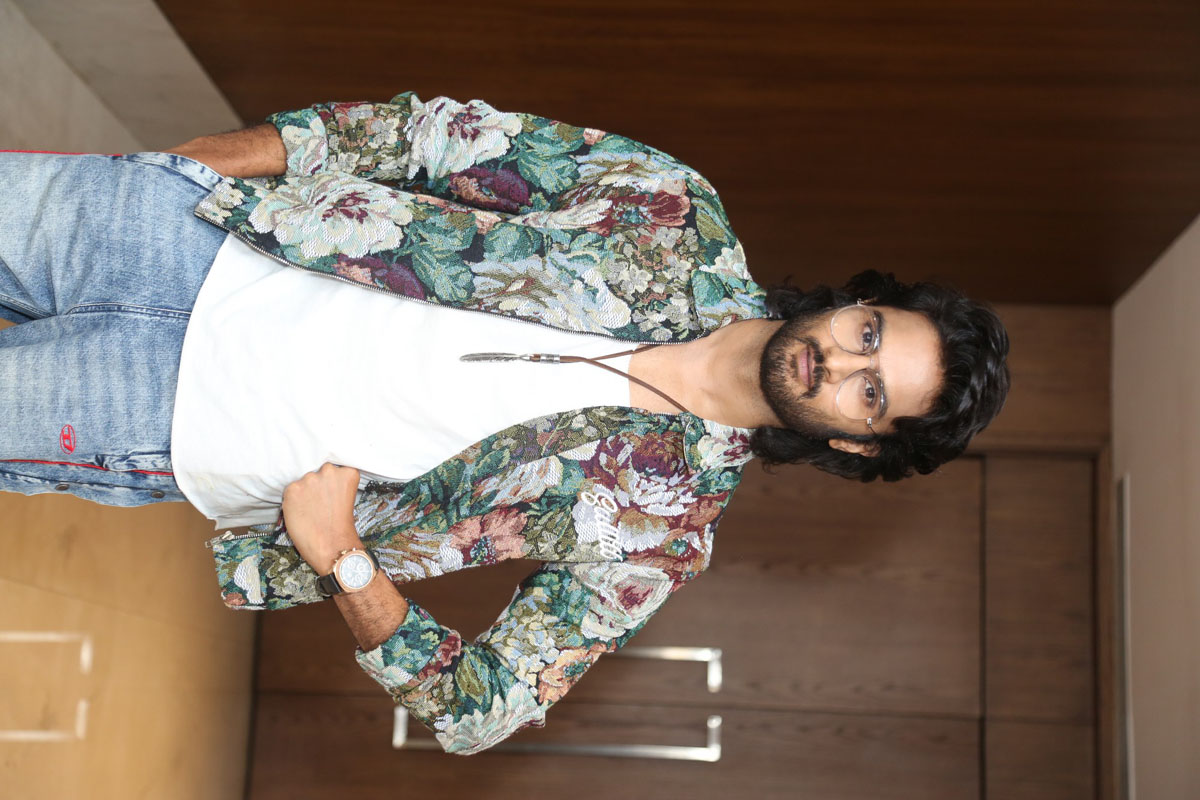 Sudheer Babu posing stylishly at Jatadhara pre-release event
