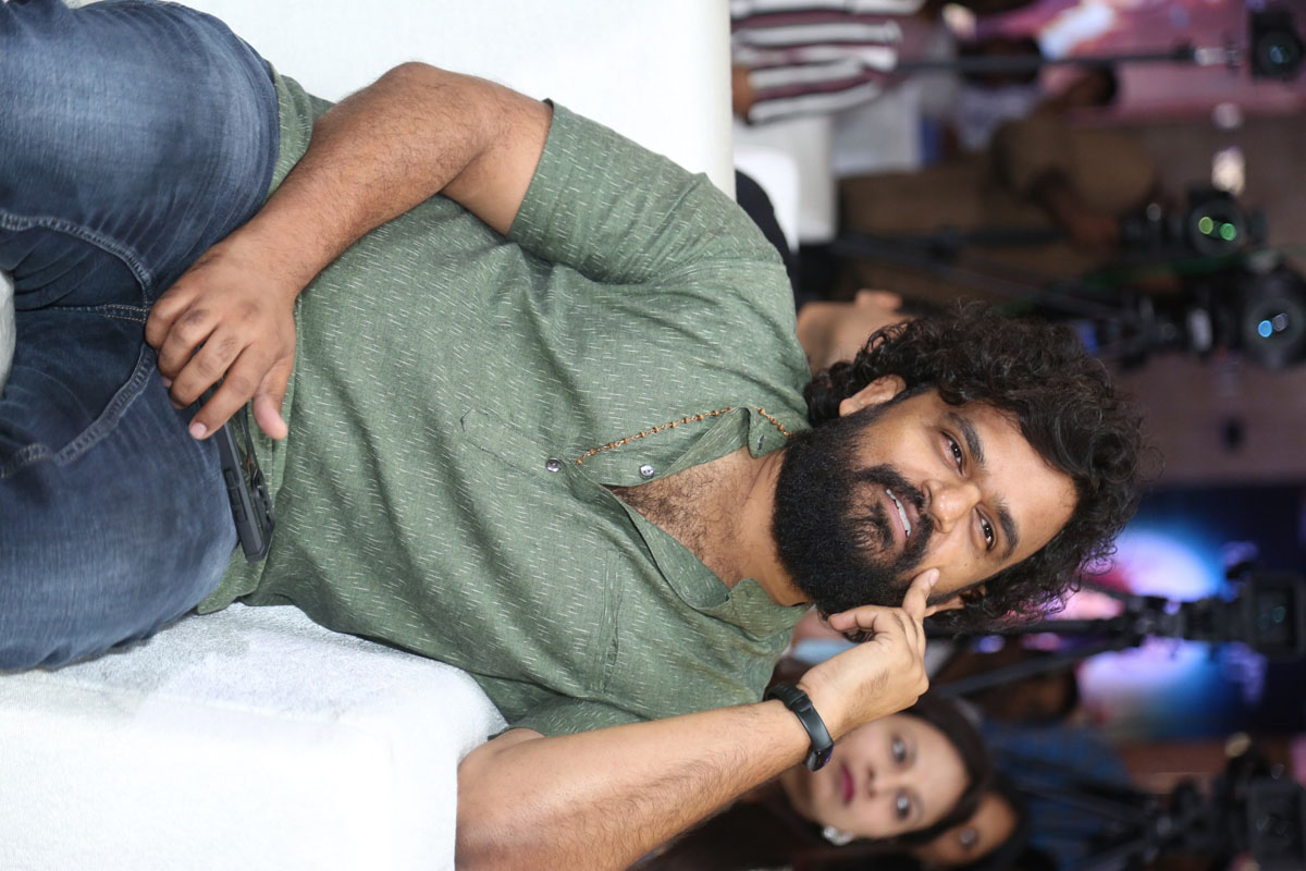 Sailesh Kolanu seated during Jatadhara pre-release event