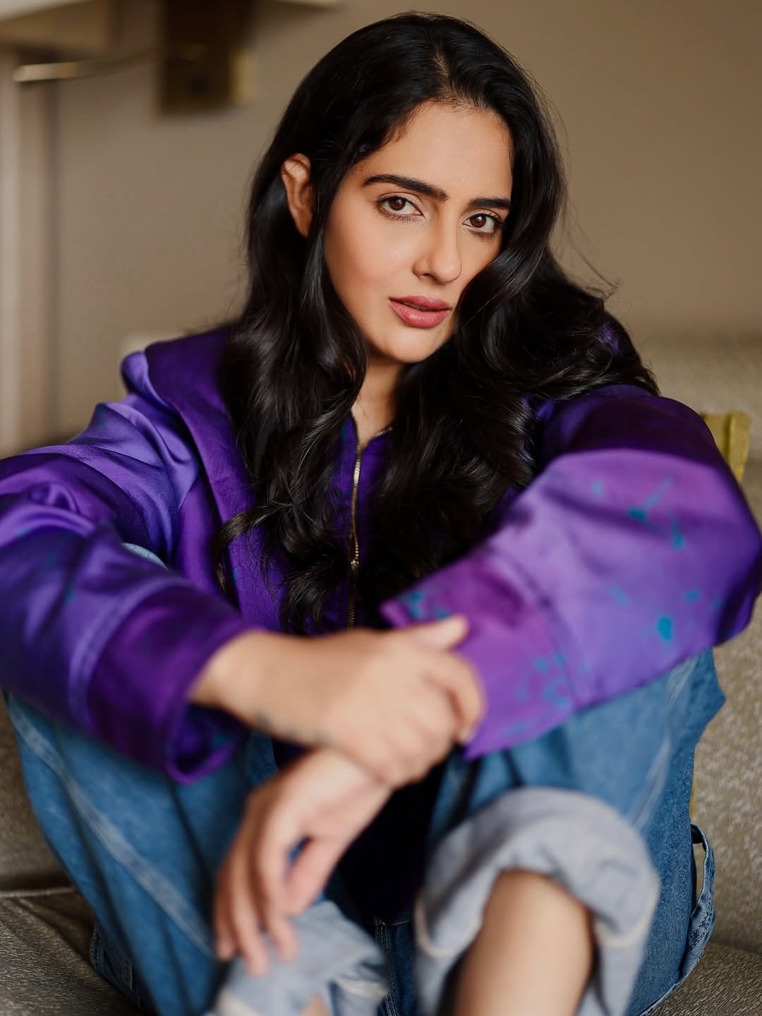 Malvi Malhotra exudes edgy elegance in bold purple