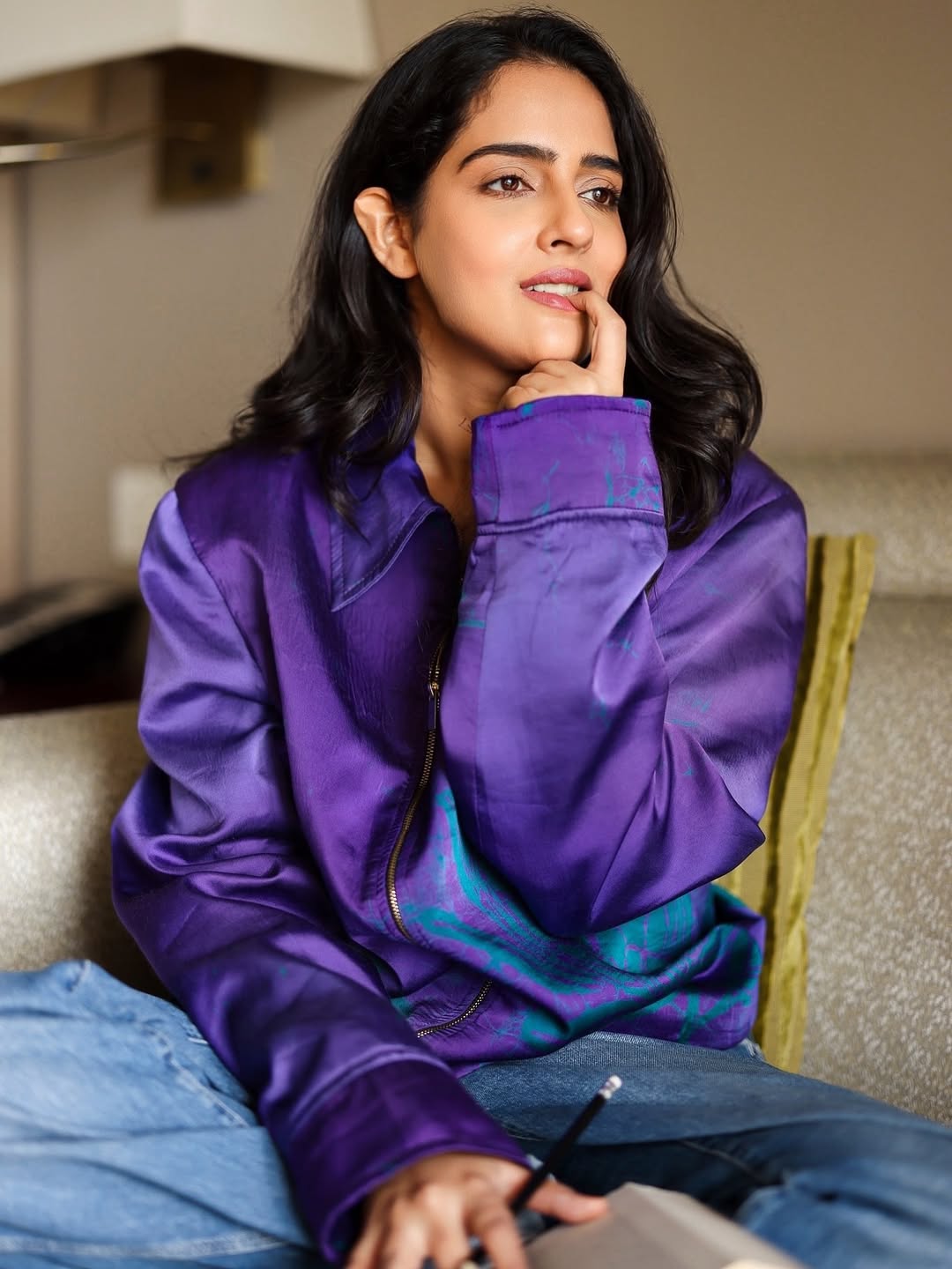 Malvi Malhotra stuns in striking purple jacket pose