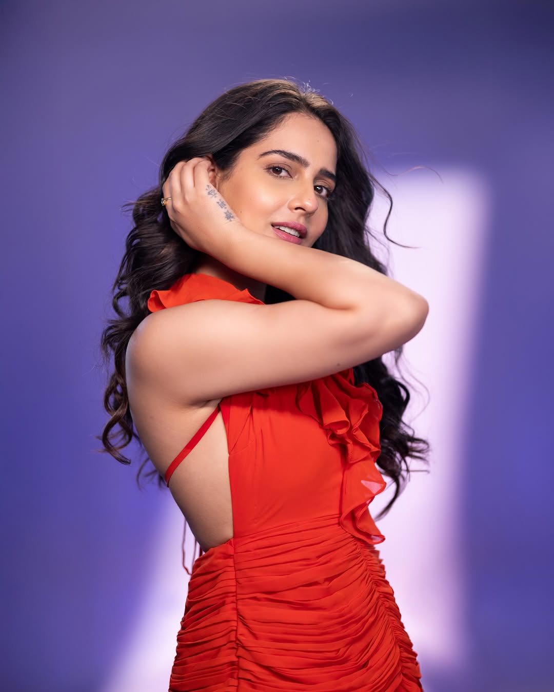 Malvi Malhotra shining with red-hot confidence