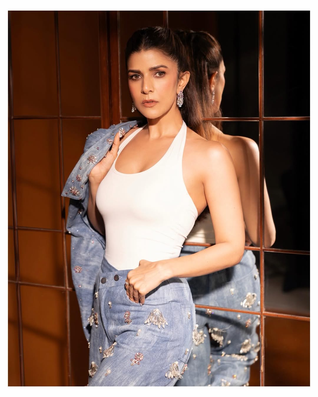 Nimrat Kaur blending denim chic with subtle glam